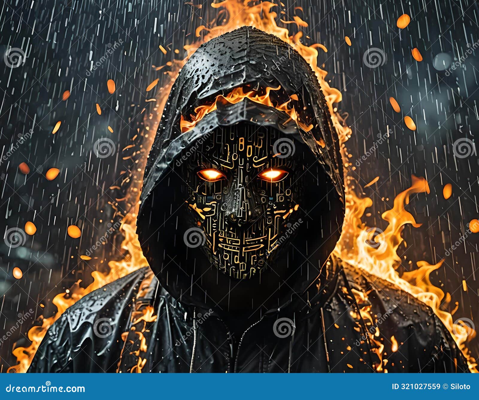 Abstract Illustration Image Warning Against Cybercrime and Its Dangers 