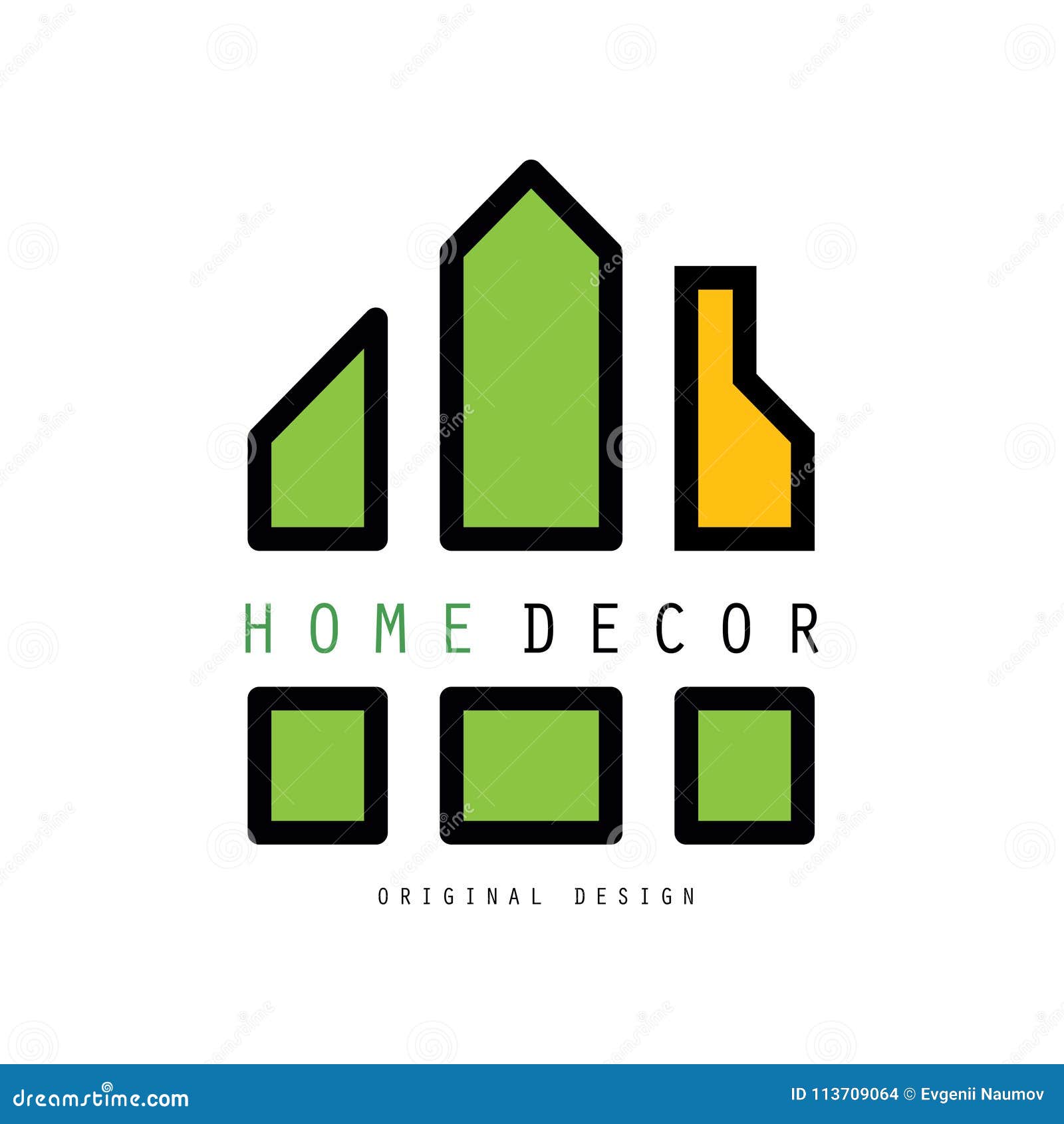 Abstract Logo With Shapes Together Constitute A House