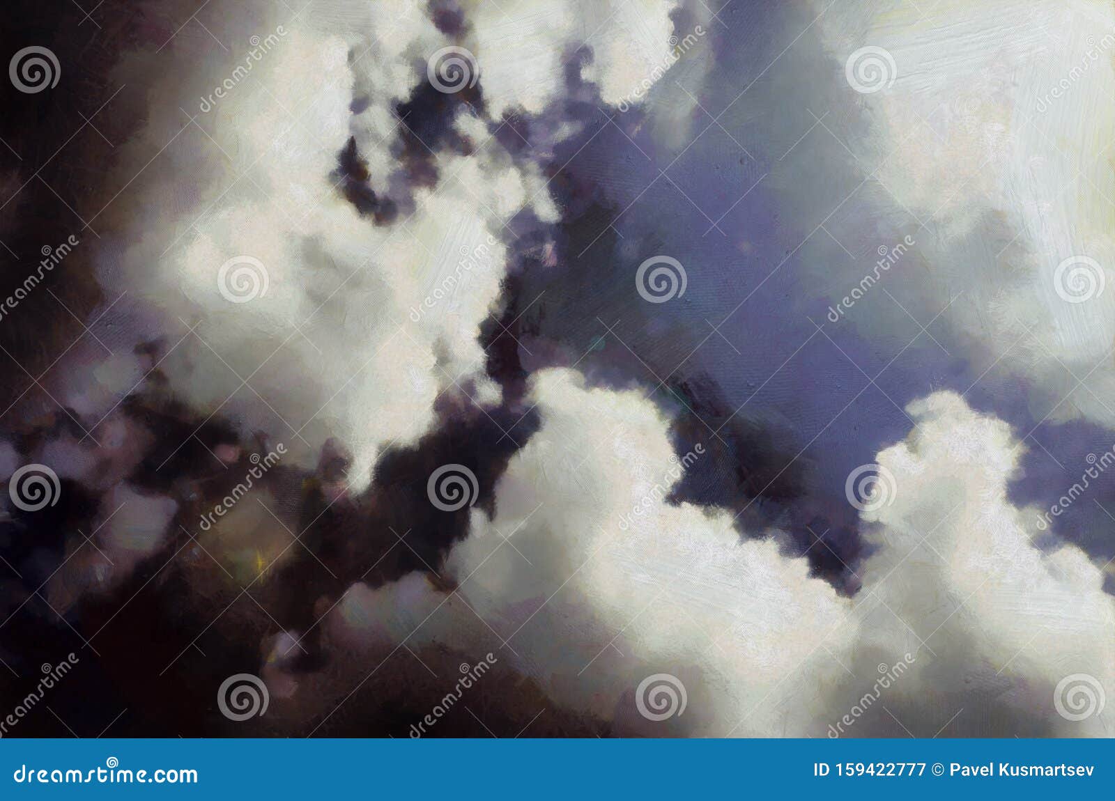 Abstract Illustration of the Sky. Dramatic Clouds. Stock Illustration