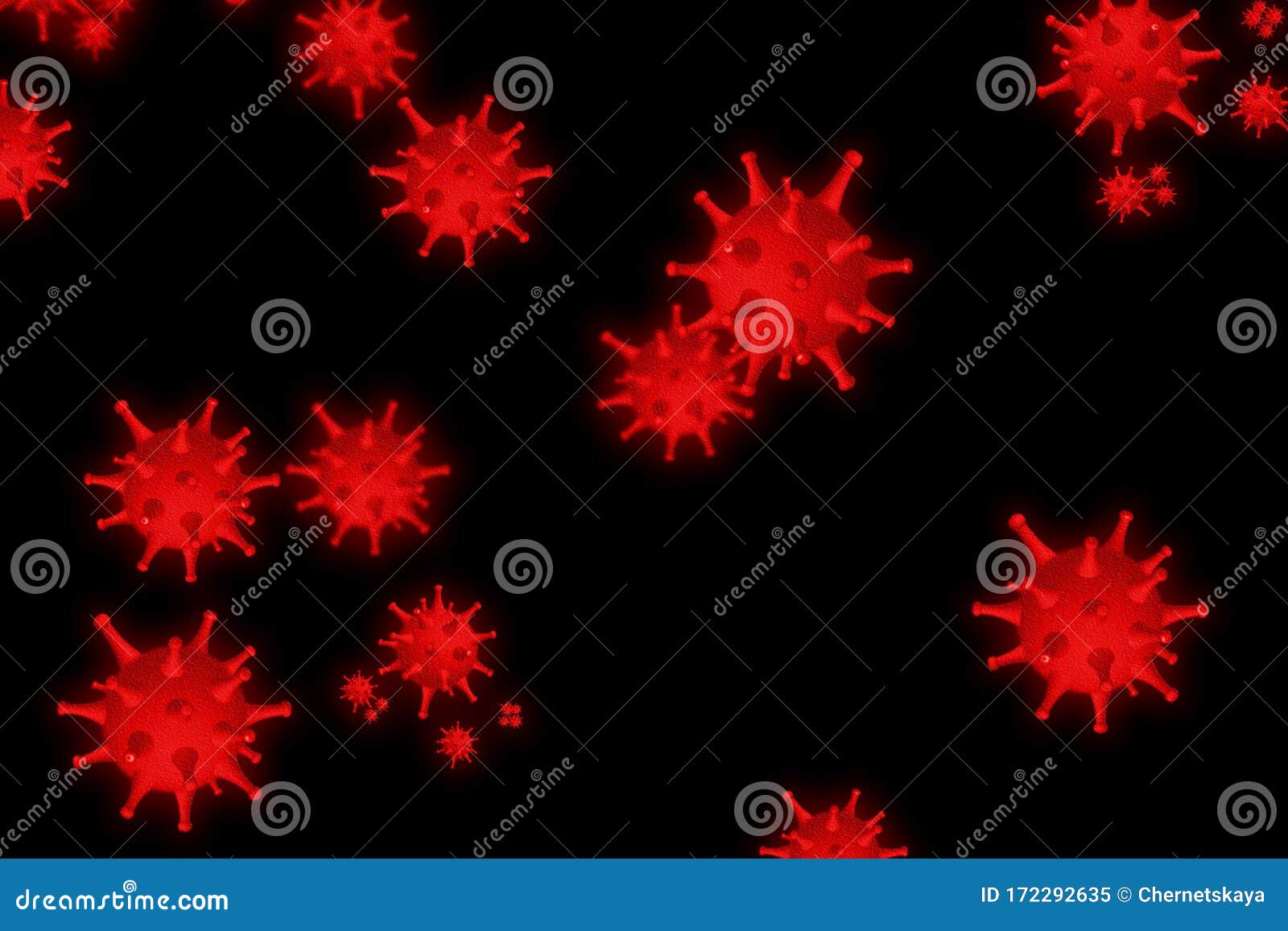 Abstract Illustration of Virus on Black Background Stock Illustration