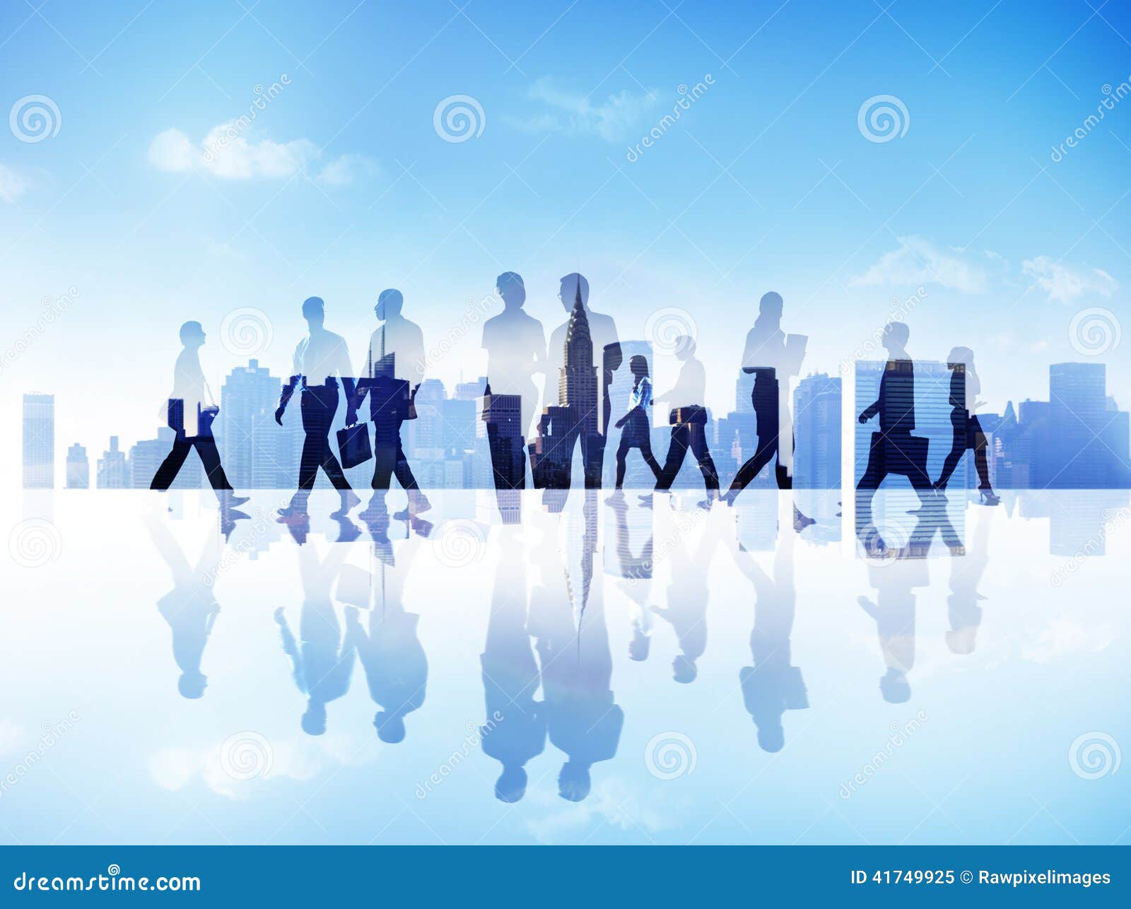 abstract image of business people's busy life