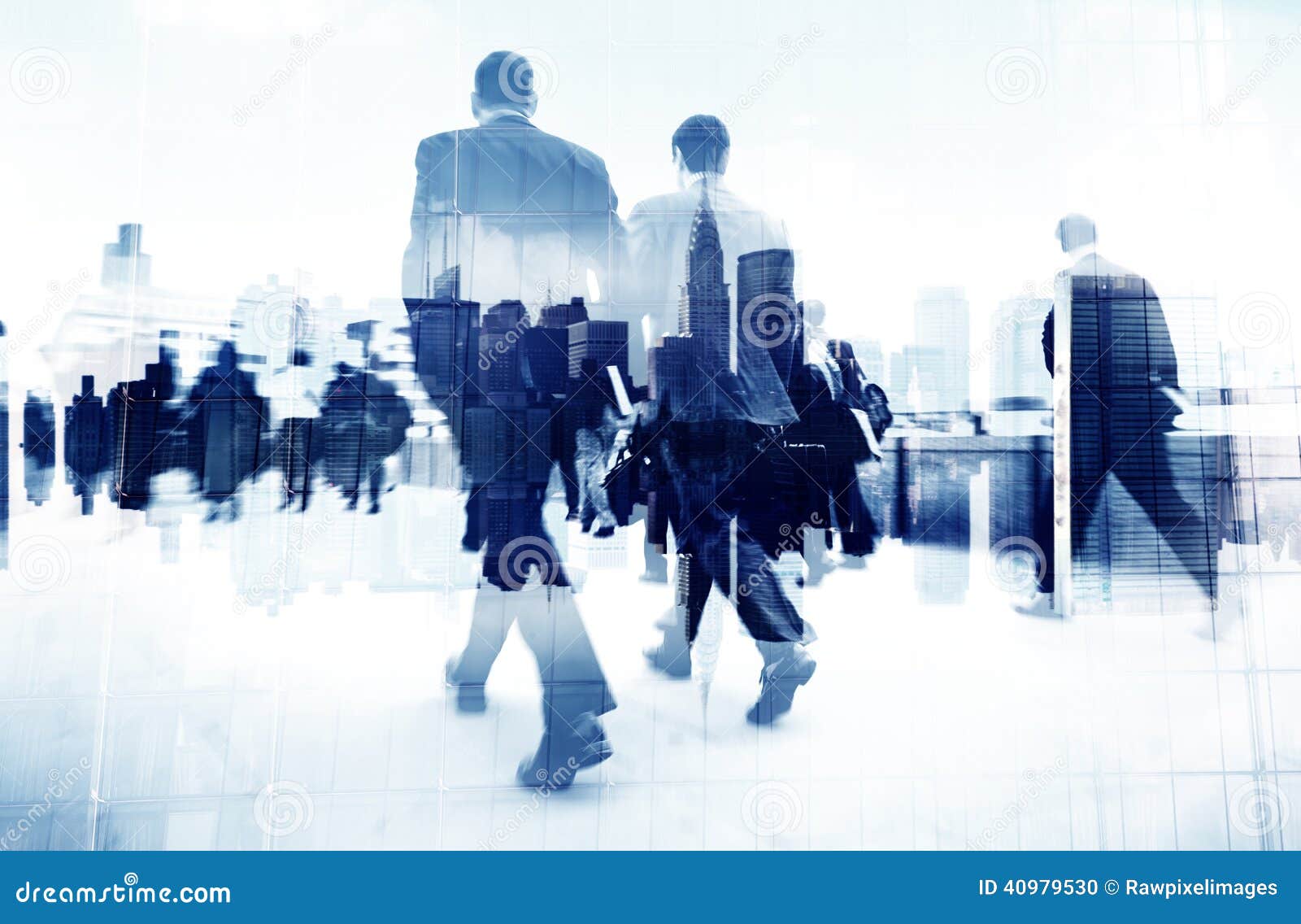 abstract image of business people walking on the street