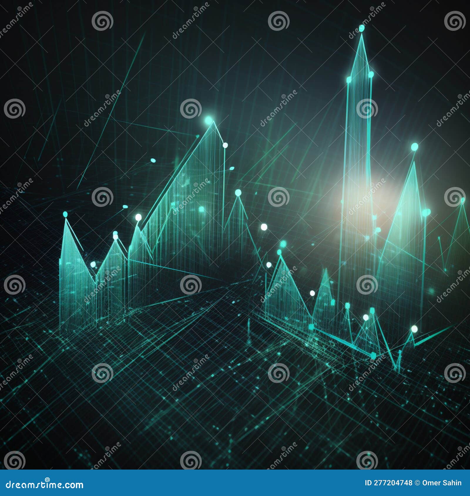 Abstract Image of Financial Chart with Arrows and Lines Pointing ...