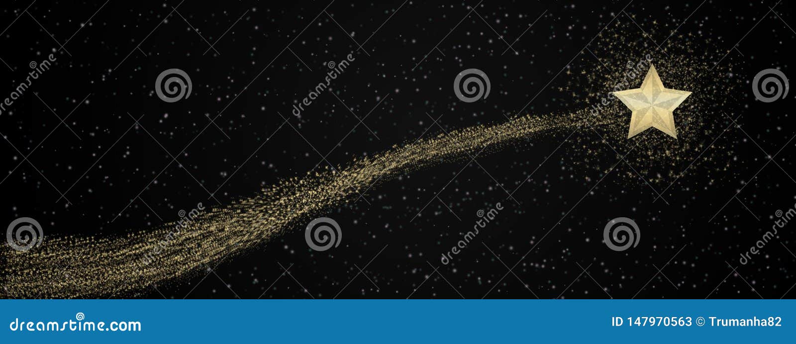 Glittering Golden Shooting Star In Dark Night Sky Stock Illustration Illustration Of Cosmos Banners