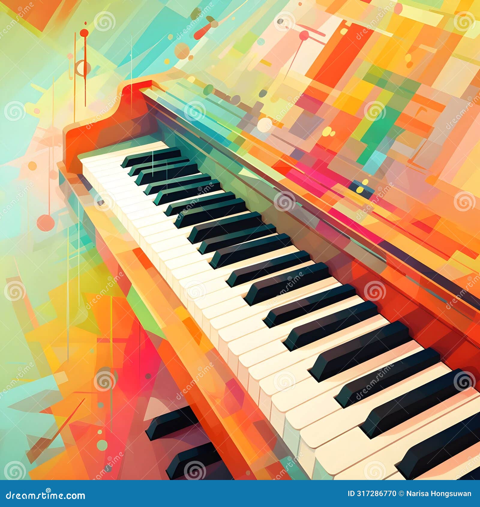an abstract image of a grand piano that is colorful and bright. abstract colorful paino keyboard keys as wallpaper background
