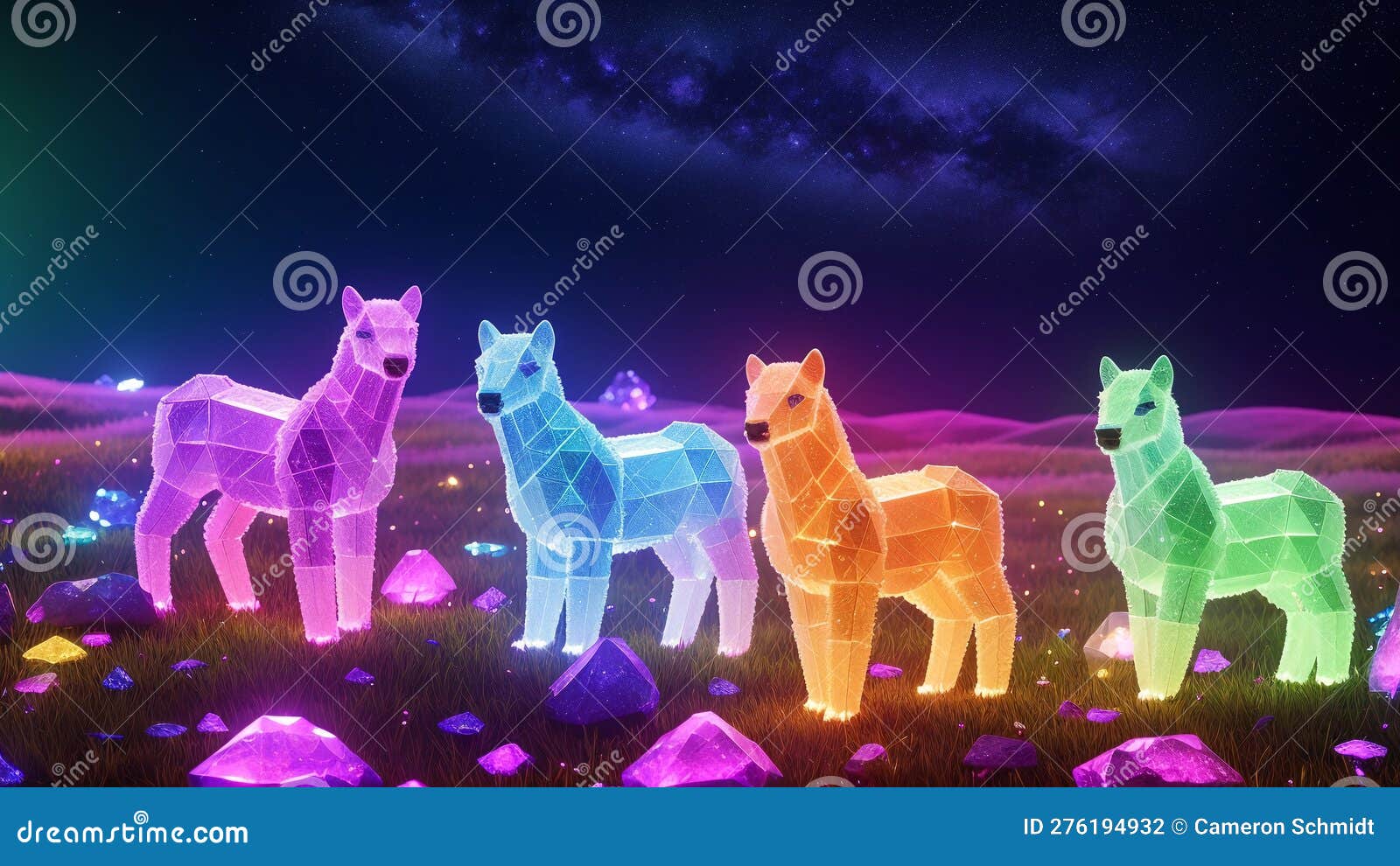 Set Group Animals Minecraft Vector Illustration