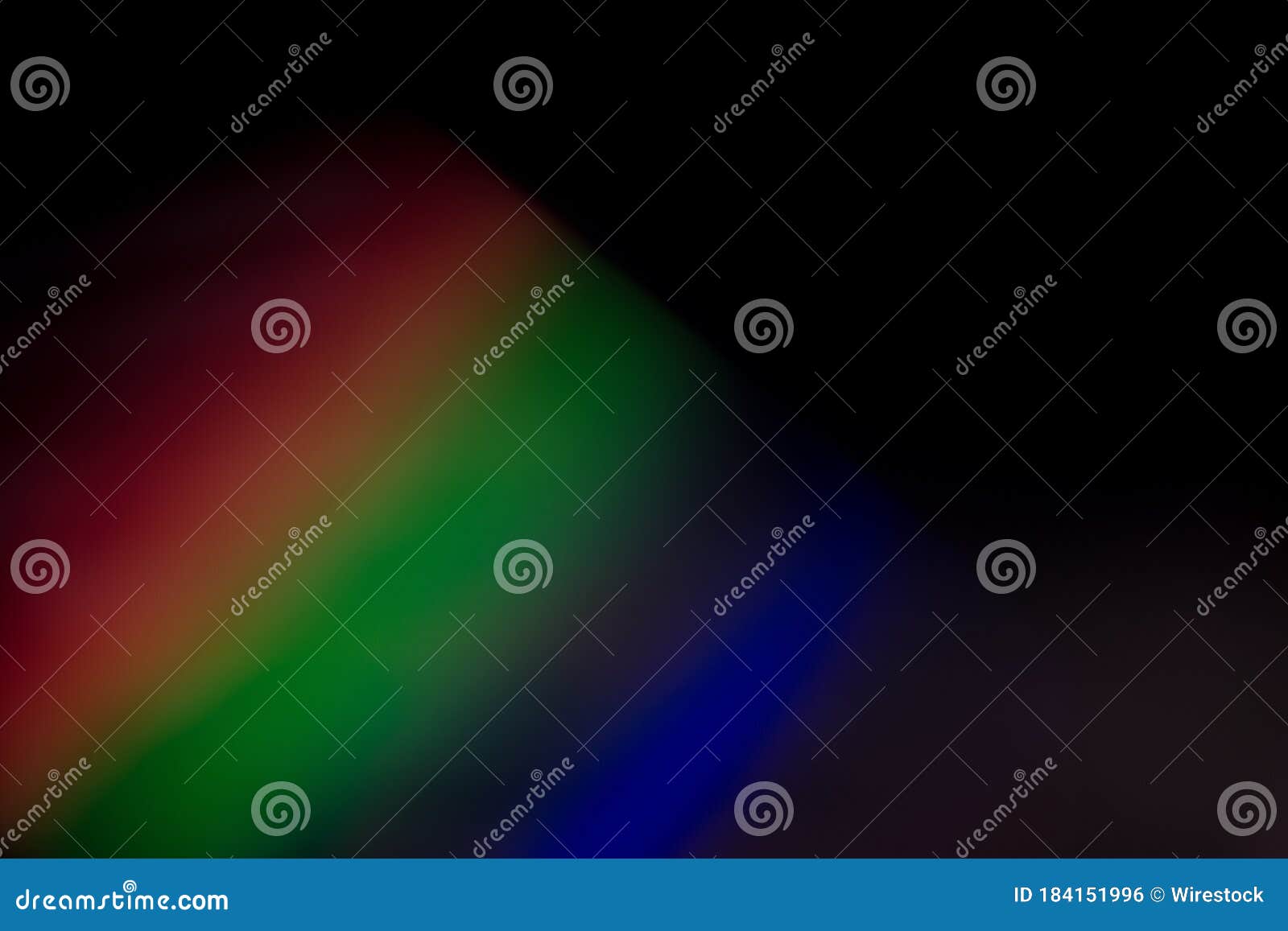 Abstract Image of Red, Blue and Green Light Leaks and Overlay Against a
