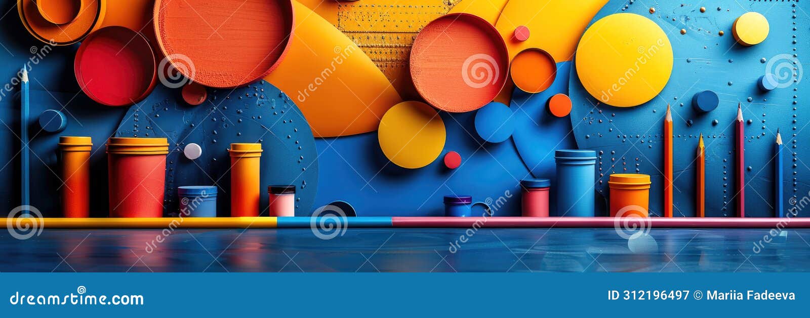 abstract image of stationery in the maximalist bold cluttercore trend with rich colors in bold strokes.