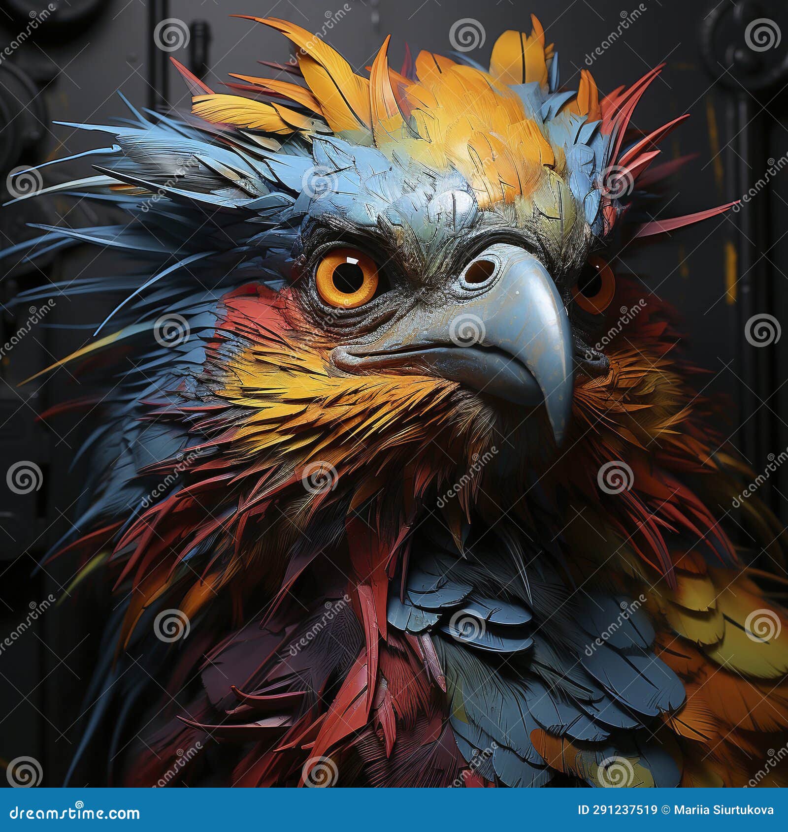 abstract image of a wild bird. artistic bright art of vulture.