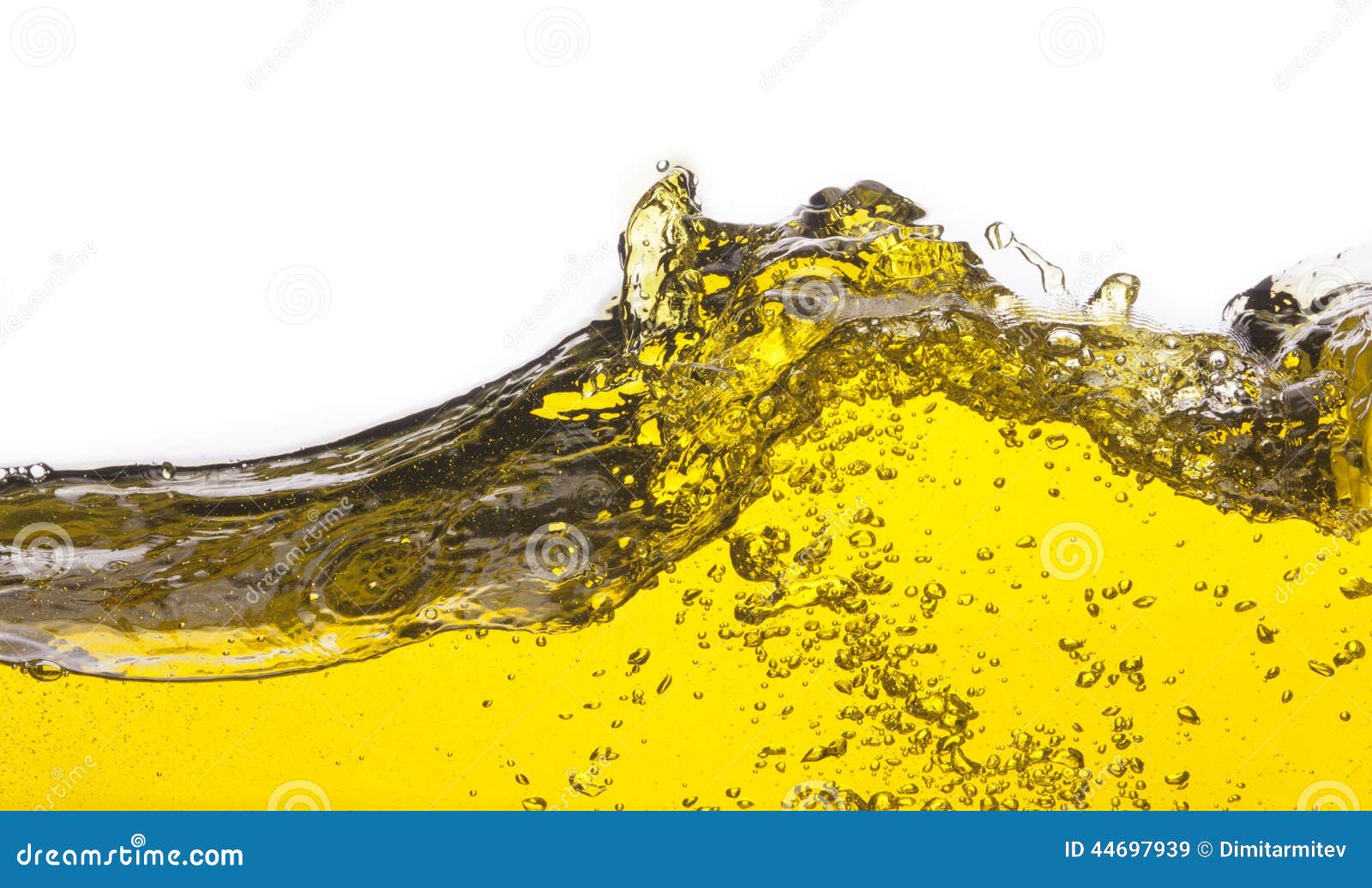Abstract Image Of A Yellow Liquid Spilled. On A White Background Stock