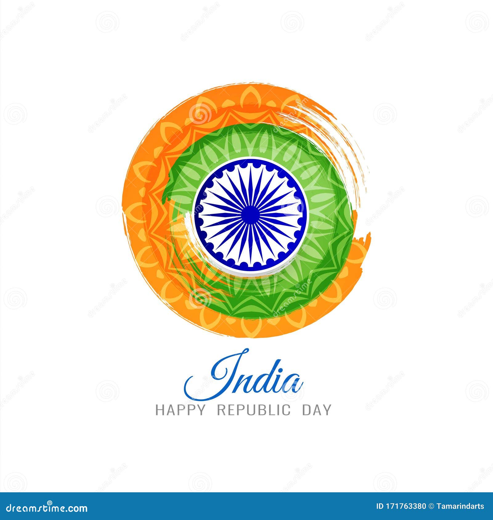 Abstract Indian Flag Tricolor Theme Background Stock Vector - Illustration  of wheel, festival: 171763380