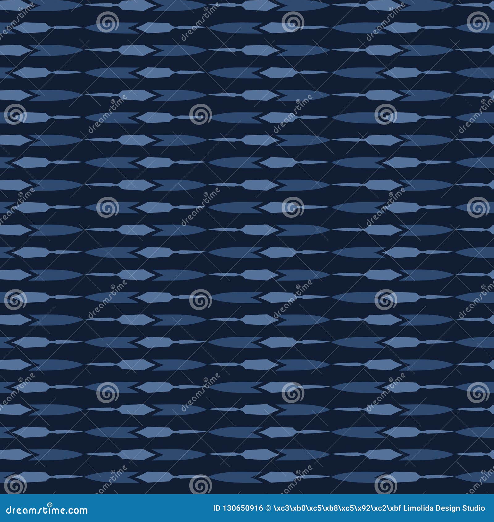Abstract Indigo Blue Dye Lines Pattern Seamless Vector Pattern. Grunge