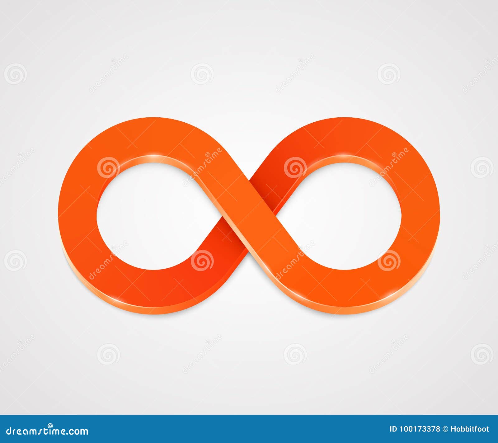 Abstract infinity gold sign. Vector