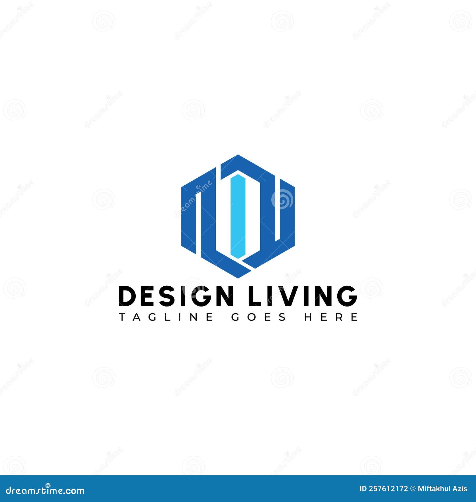 Abstract Initial Letter DL or LD Logo in Blue Color Isolated in White ...