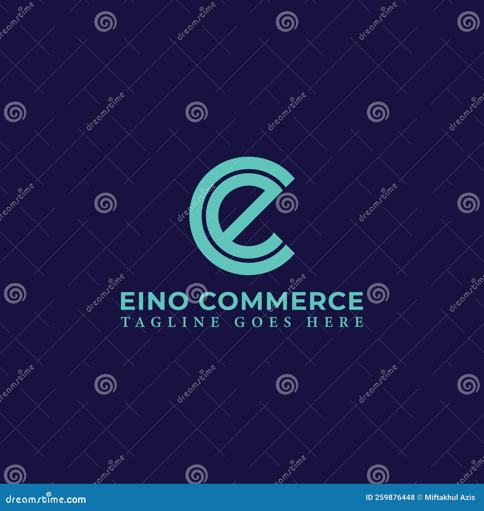 Abstract Initial Letter EC or CE Logo in Green Color Isolated in Navy