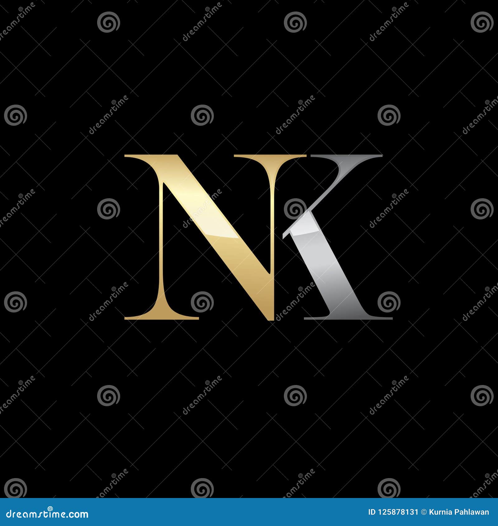 Initial Letter N K Nk Gold Stock Vector (Royalty Free) 1642134211