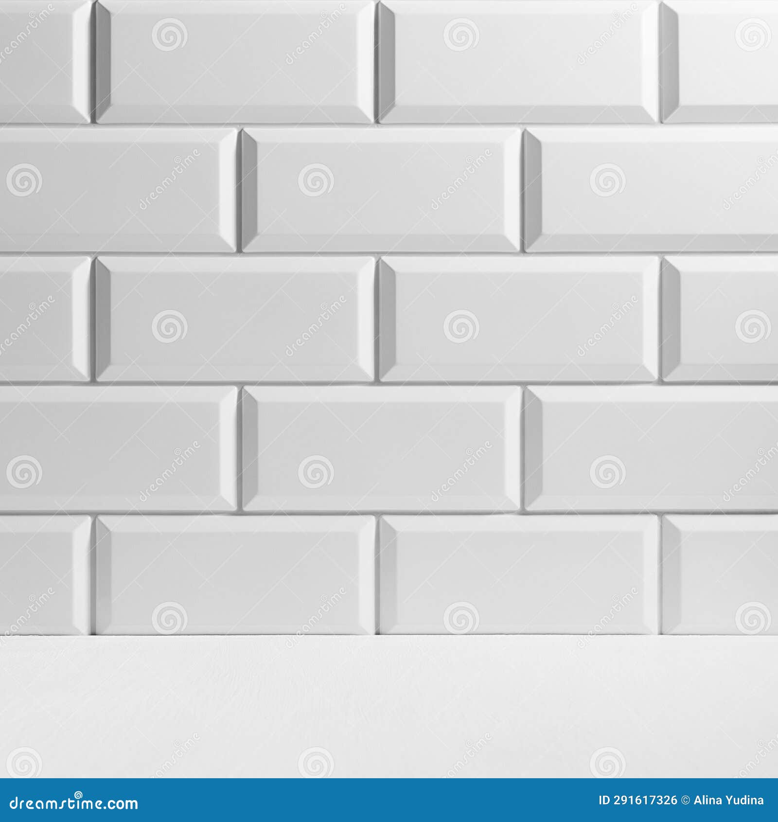 Abstract Interior with Gradient Grey and White Ceramic Rectangle Tiles