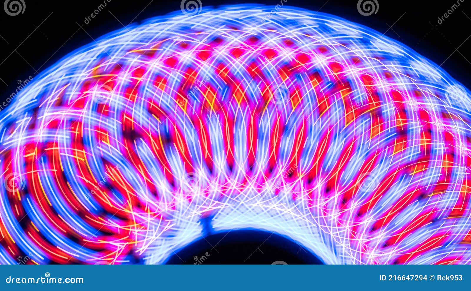 Abstract Intriguing Swirls of Color on a Black Background Stock Photo