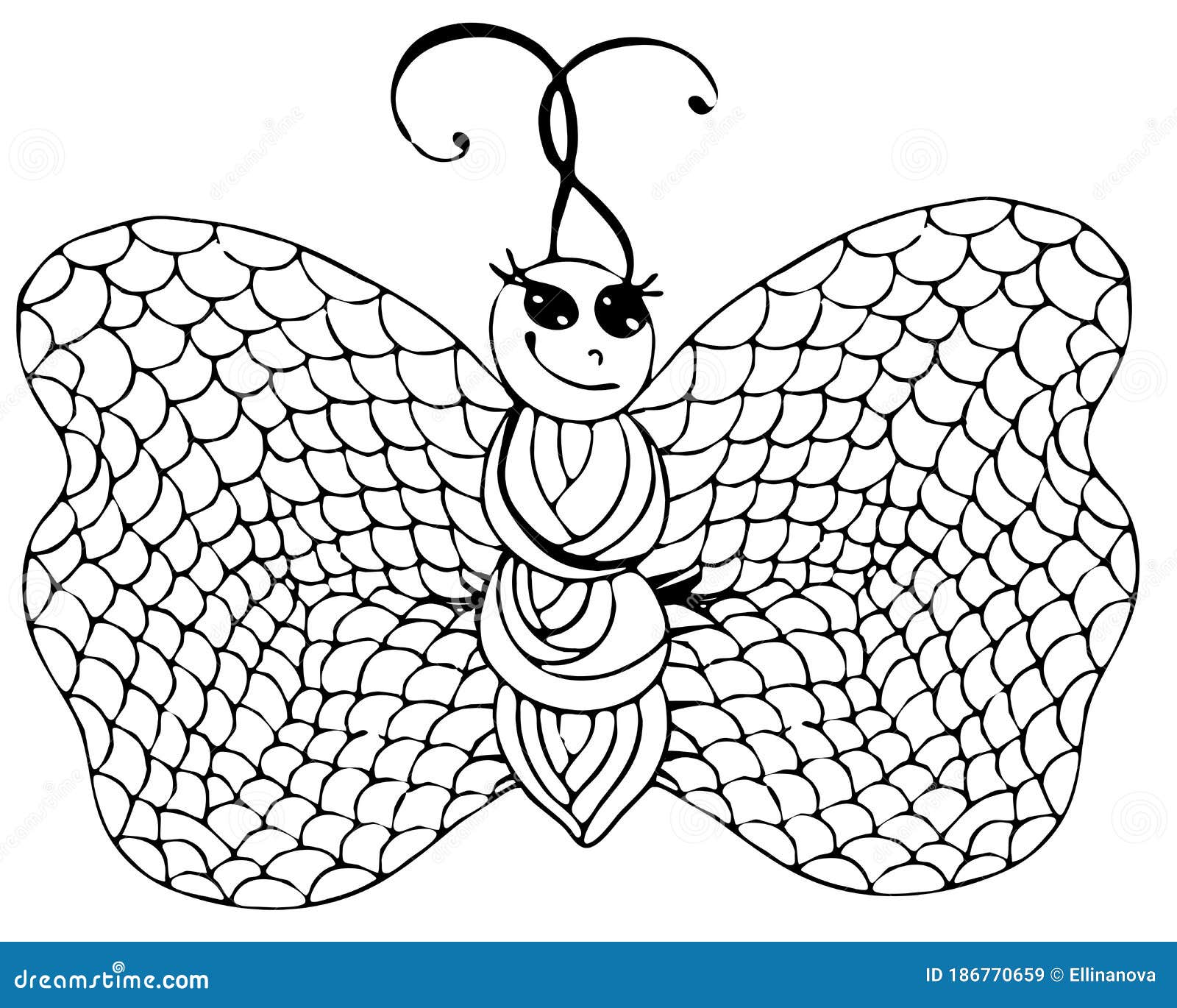 Download Abstract Isolated Black Line Butterfly For Tattoo Coloring Book Stock Vector Illustration Of Doodle Book 186770659