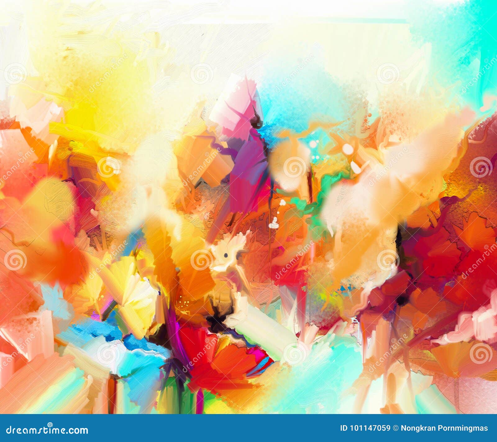 Abstract Kleurrijk Olieverfschilderij Op Canvas Stock Illustratie - of creatief, 101147059