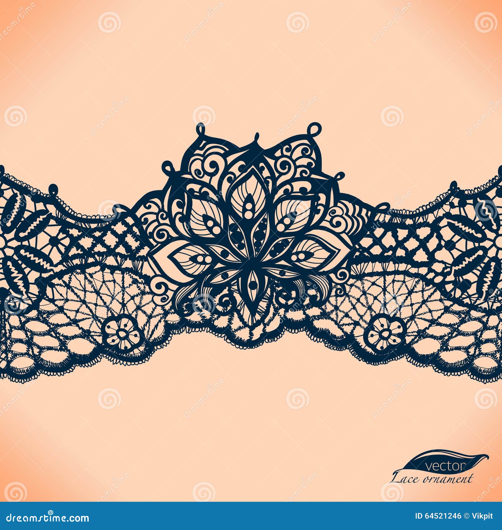 Abstract Lace Ribbon Seamless Pattern Stock Vector Illustration of