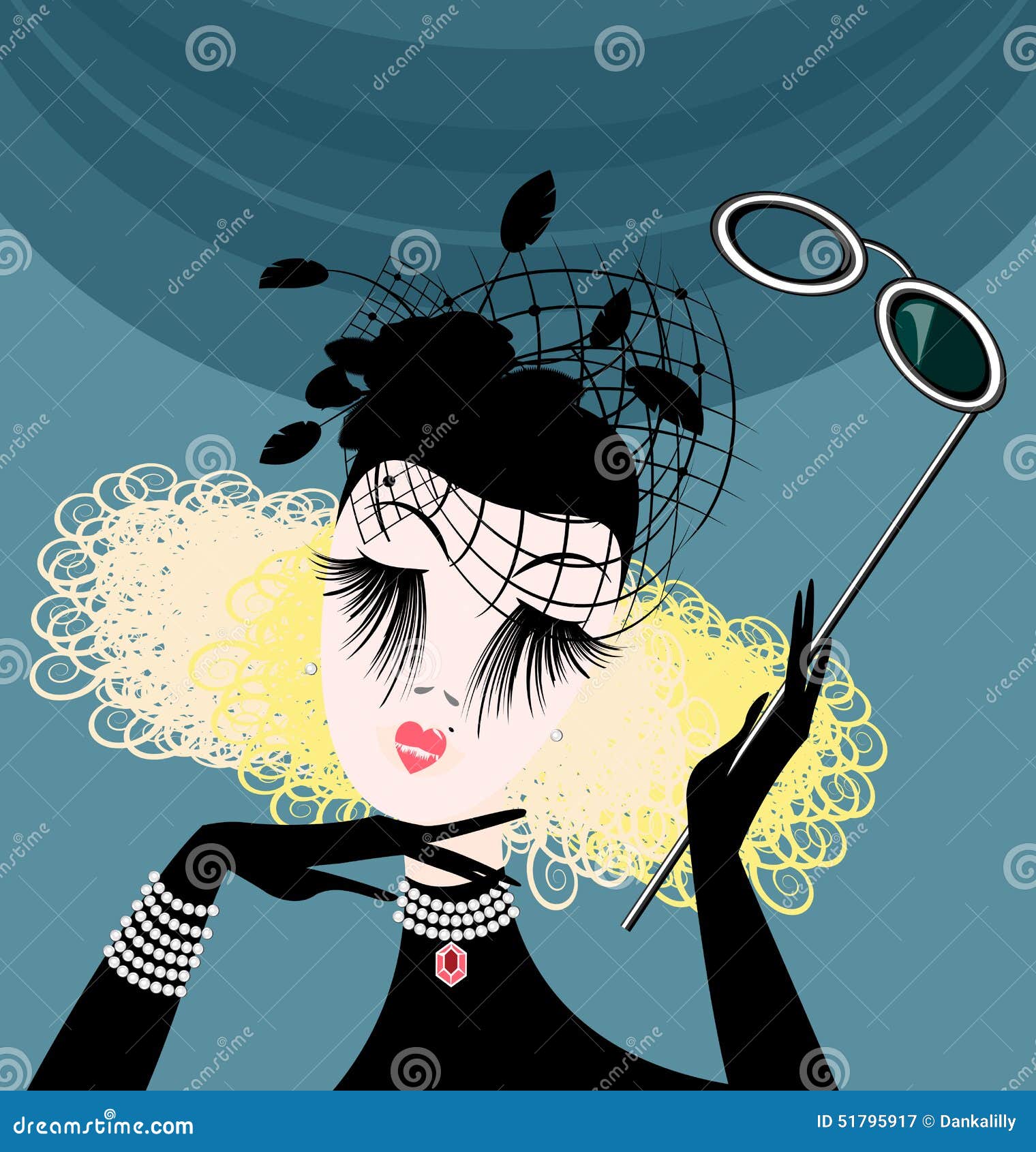 Abstract Lady with Eyeglasses Stock Vector Illustration of head