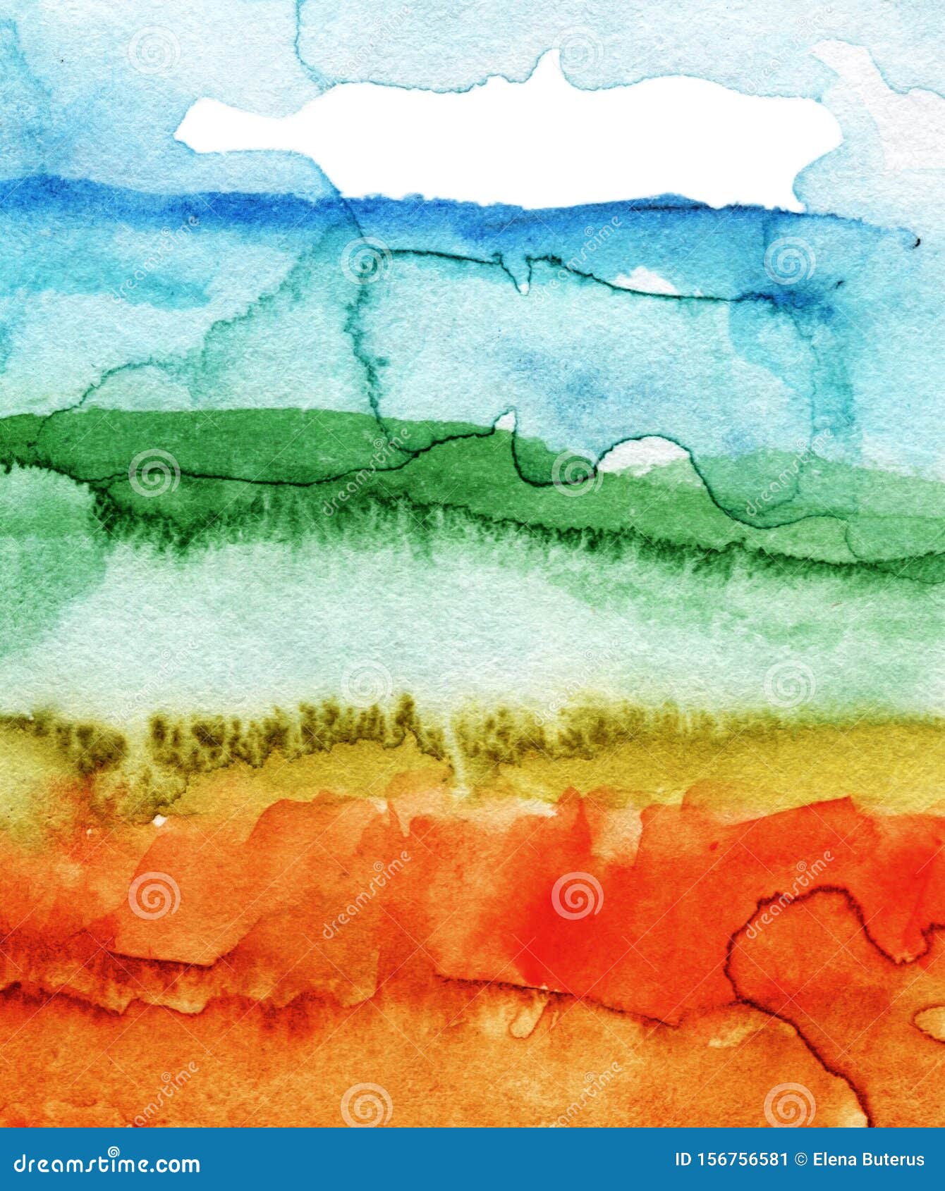 Abstract Landscape Watercolor Background Stock Image Image of splash