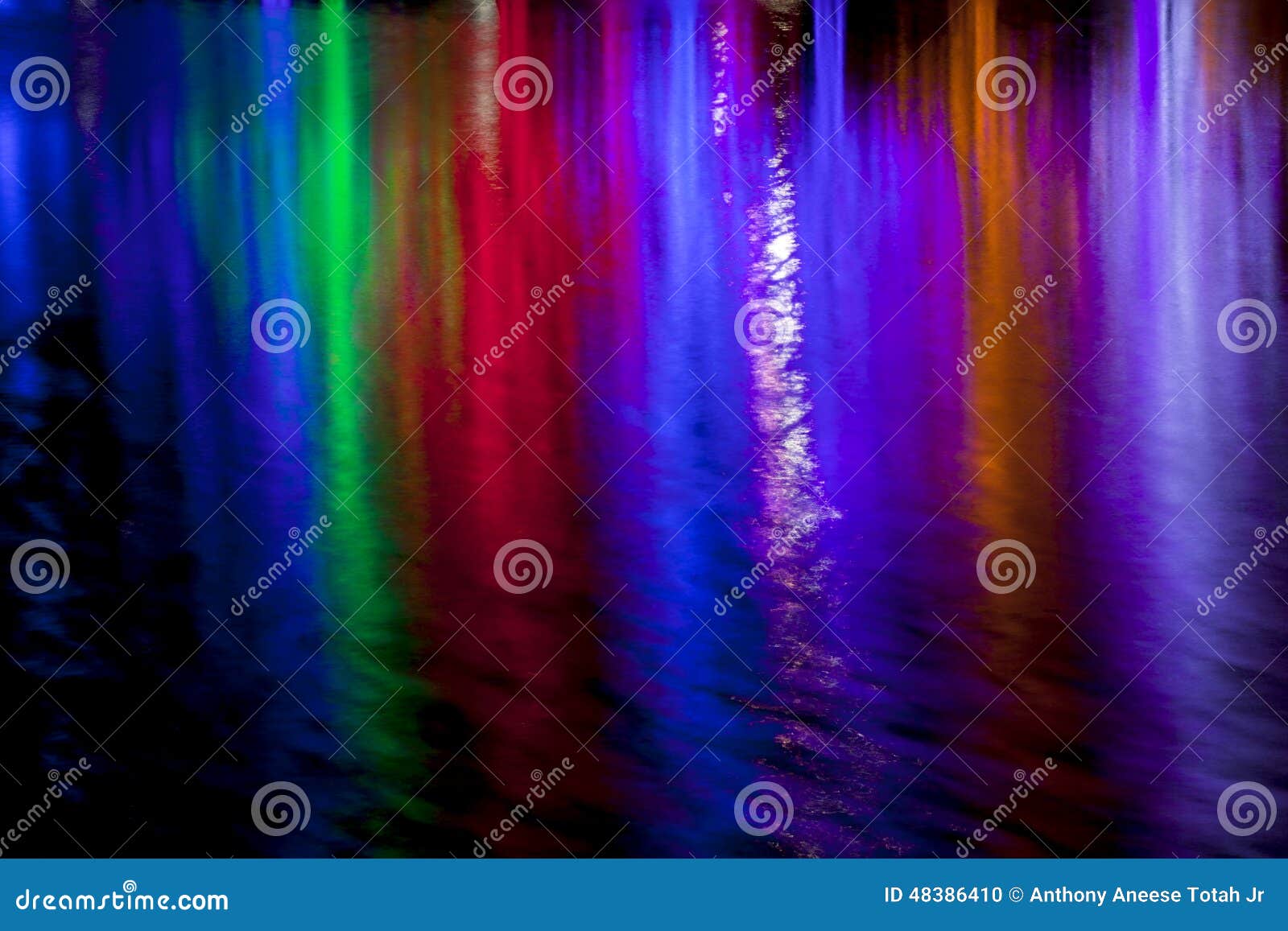 Abstract of LED Lights for Christmas Reflecting in Water Stock Photo