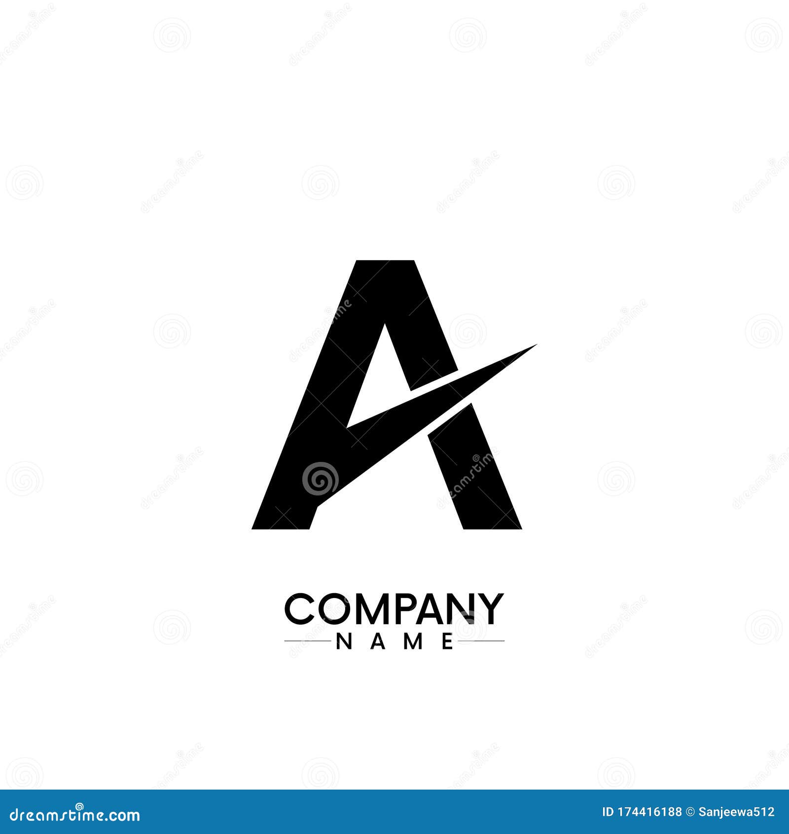 Abstract Letter a, AA Company Logo for Business Vector of the White