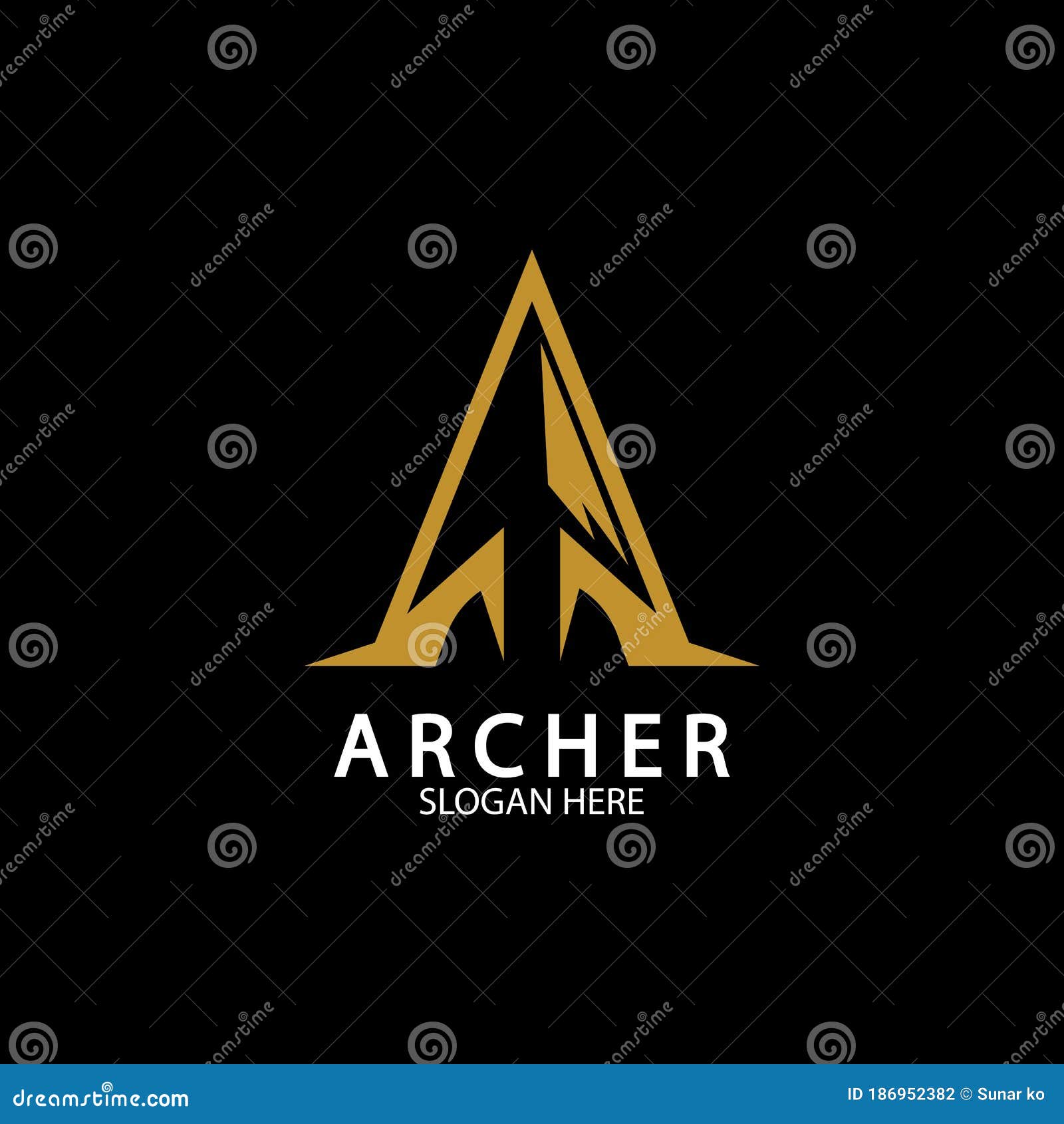 Abstract Letter a and Arrow Head Logo Design Vector Illustration Stock