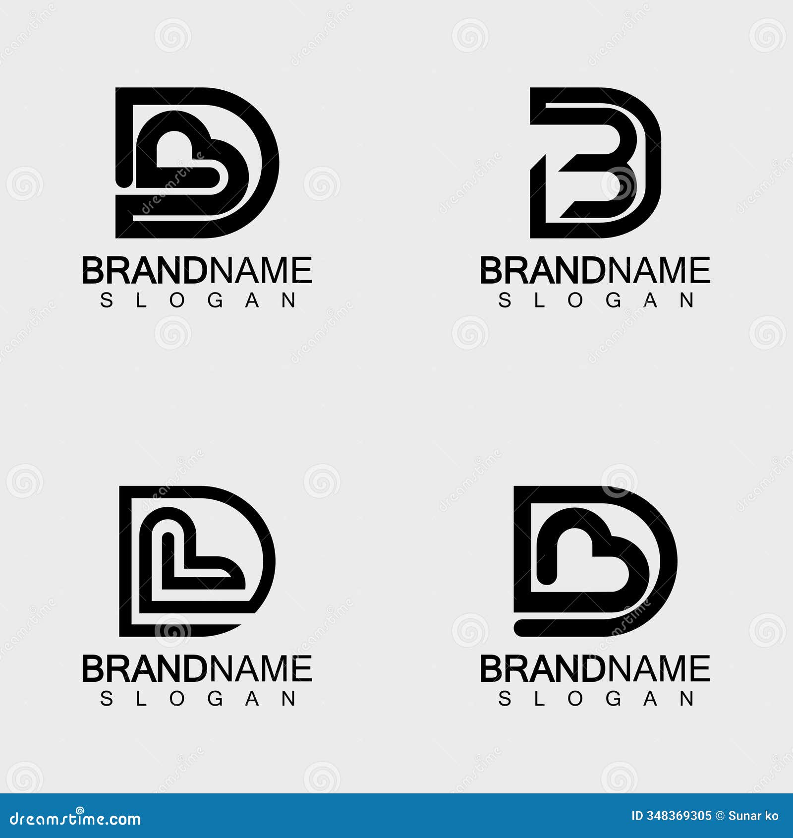 abstract letter bd or db logo  template - 