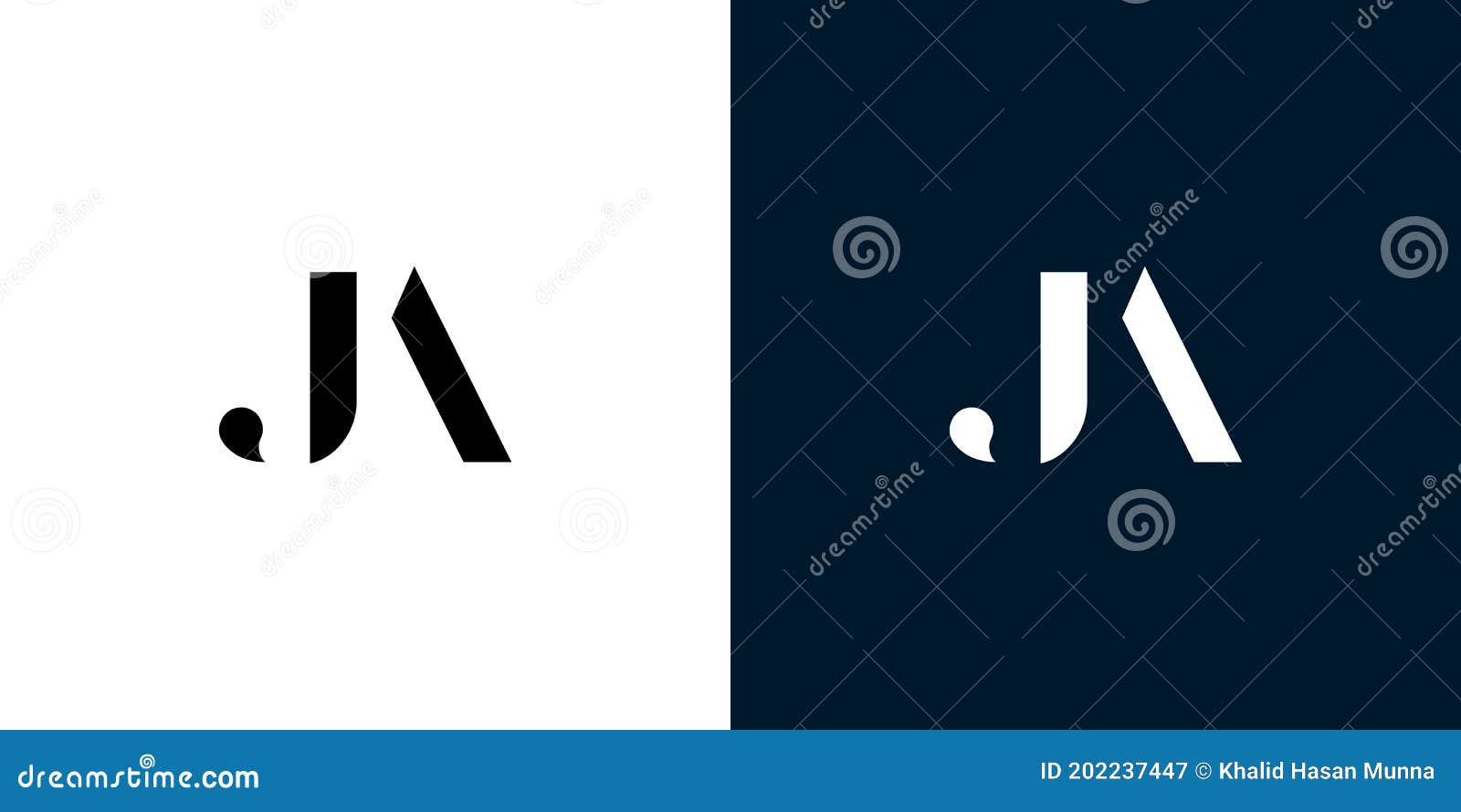 abstract letter ja logo