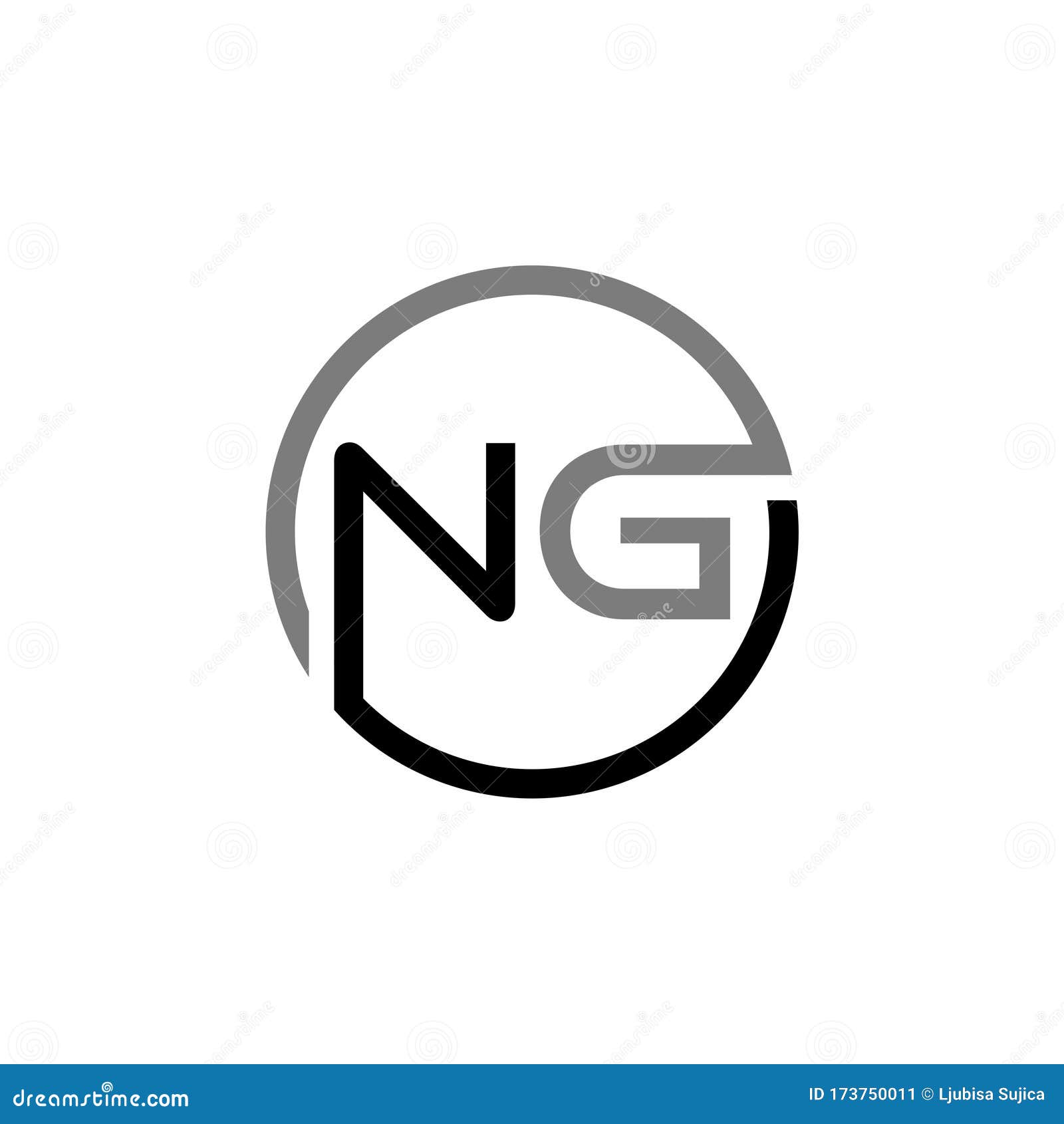abstract letter ng logo   on white background