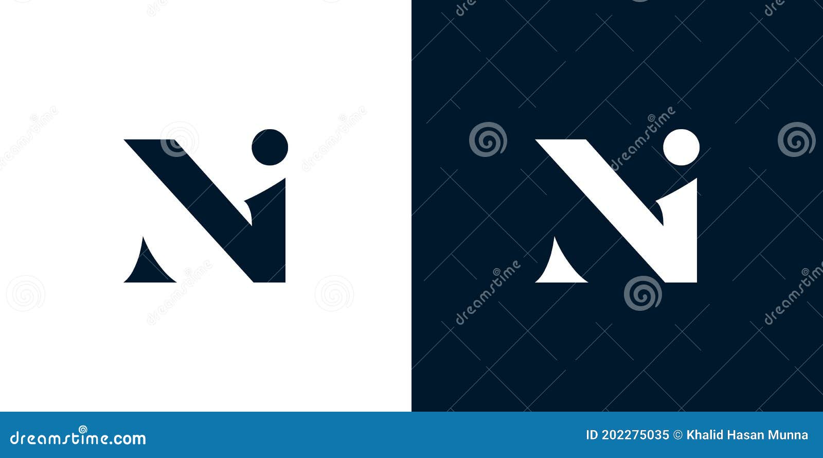 abstract letter ni logo