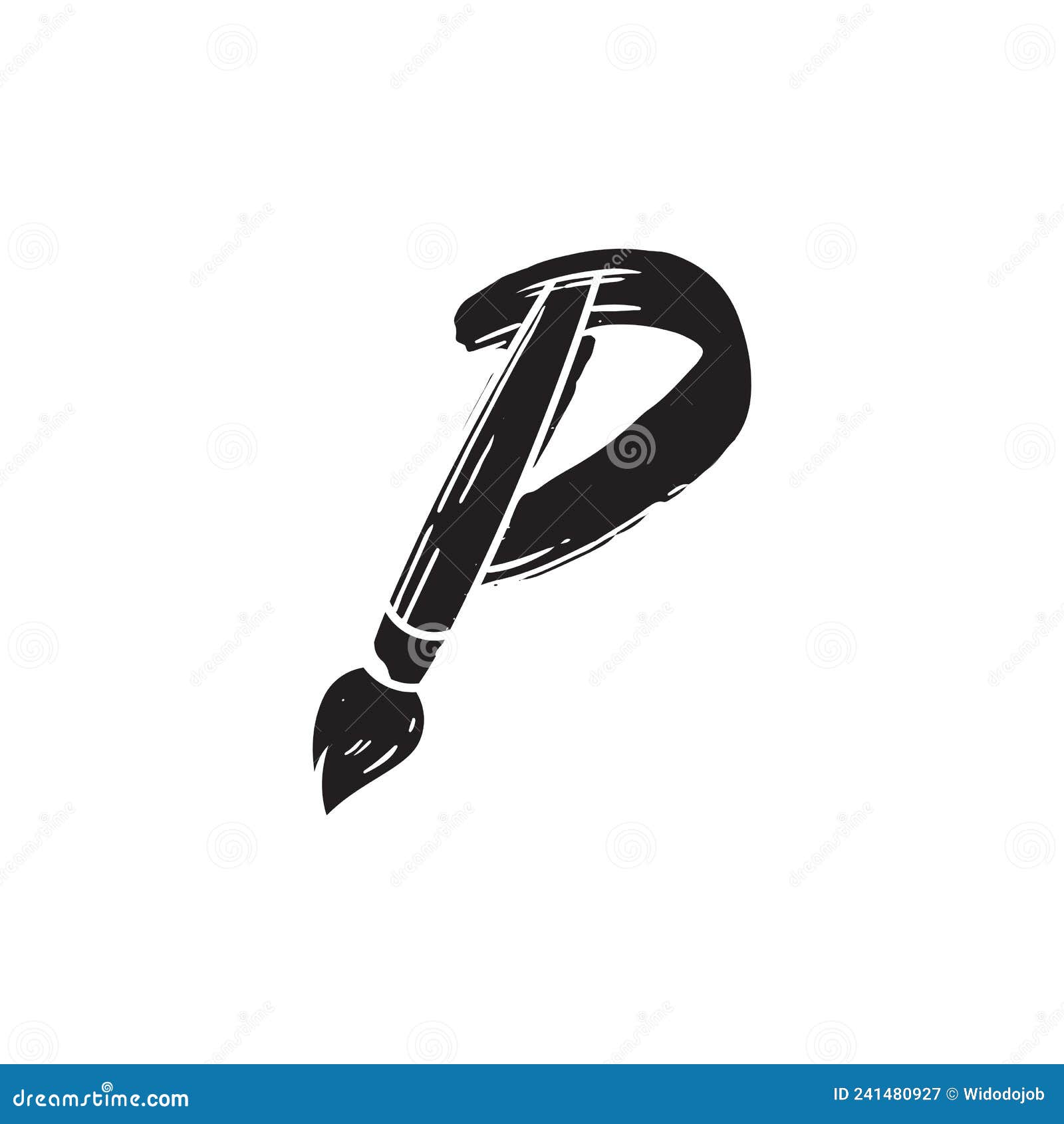 Abstract Letter P Paint Brush Stock Vector Illustration of improvement, isolated 241480927