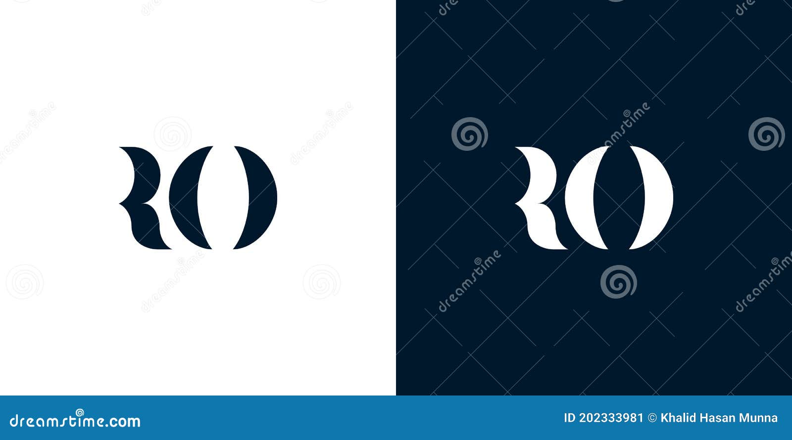 abstract letter ro logo