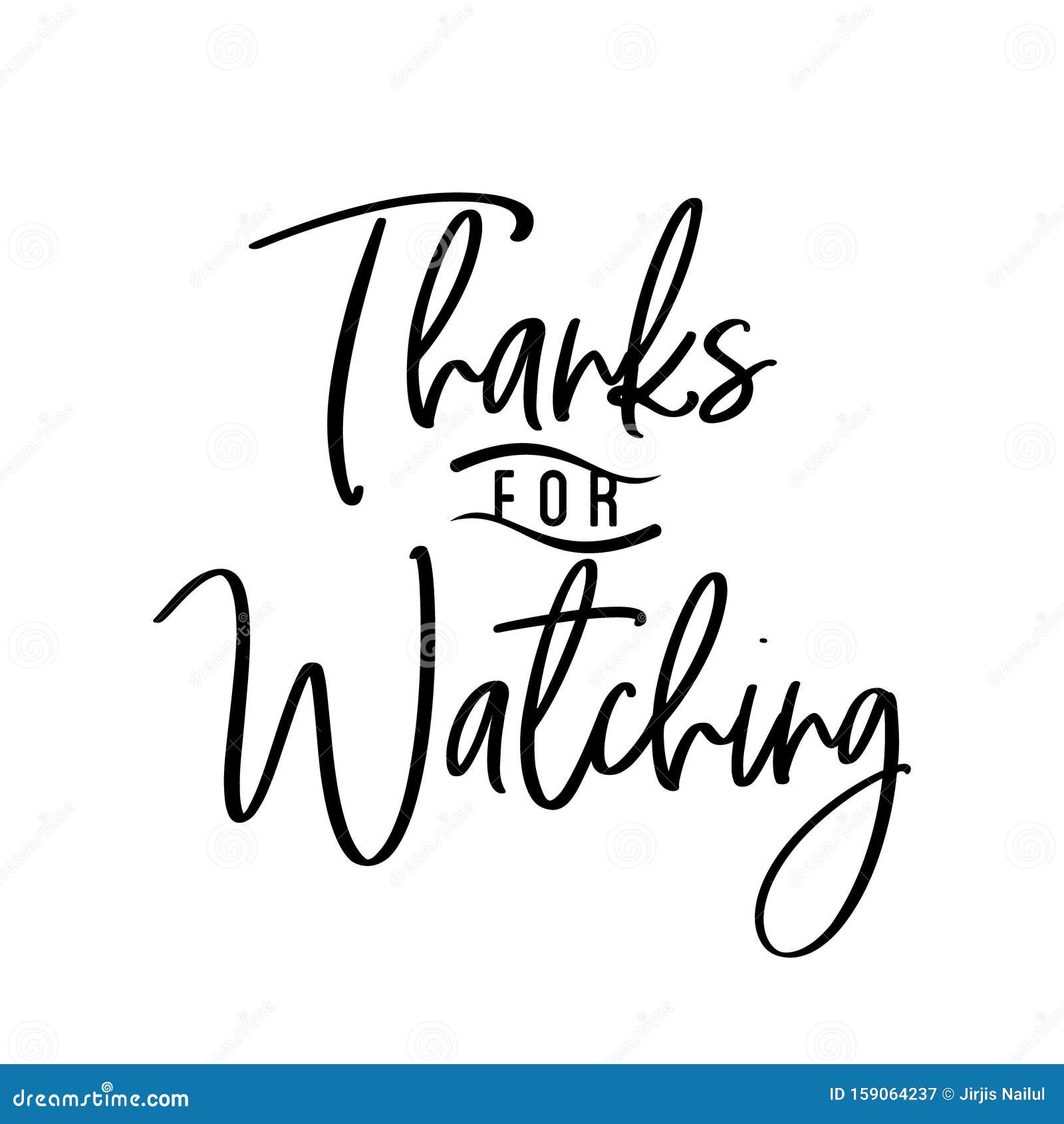 Abstract Letter THANKS for WATCHING in Flat Style Stock Vector