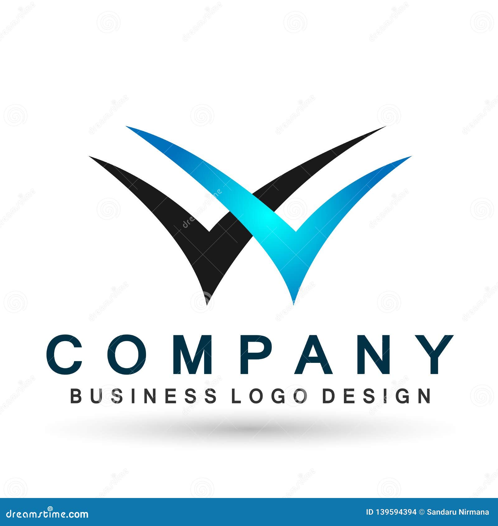 Abstract Letter W Logo Design Vector in Element for Company on White