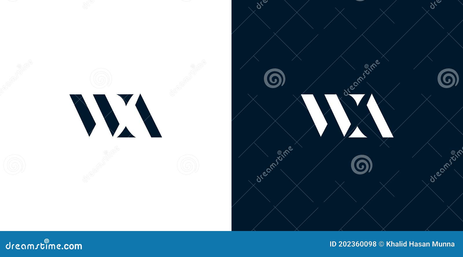 abstract letter wa logo