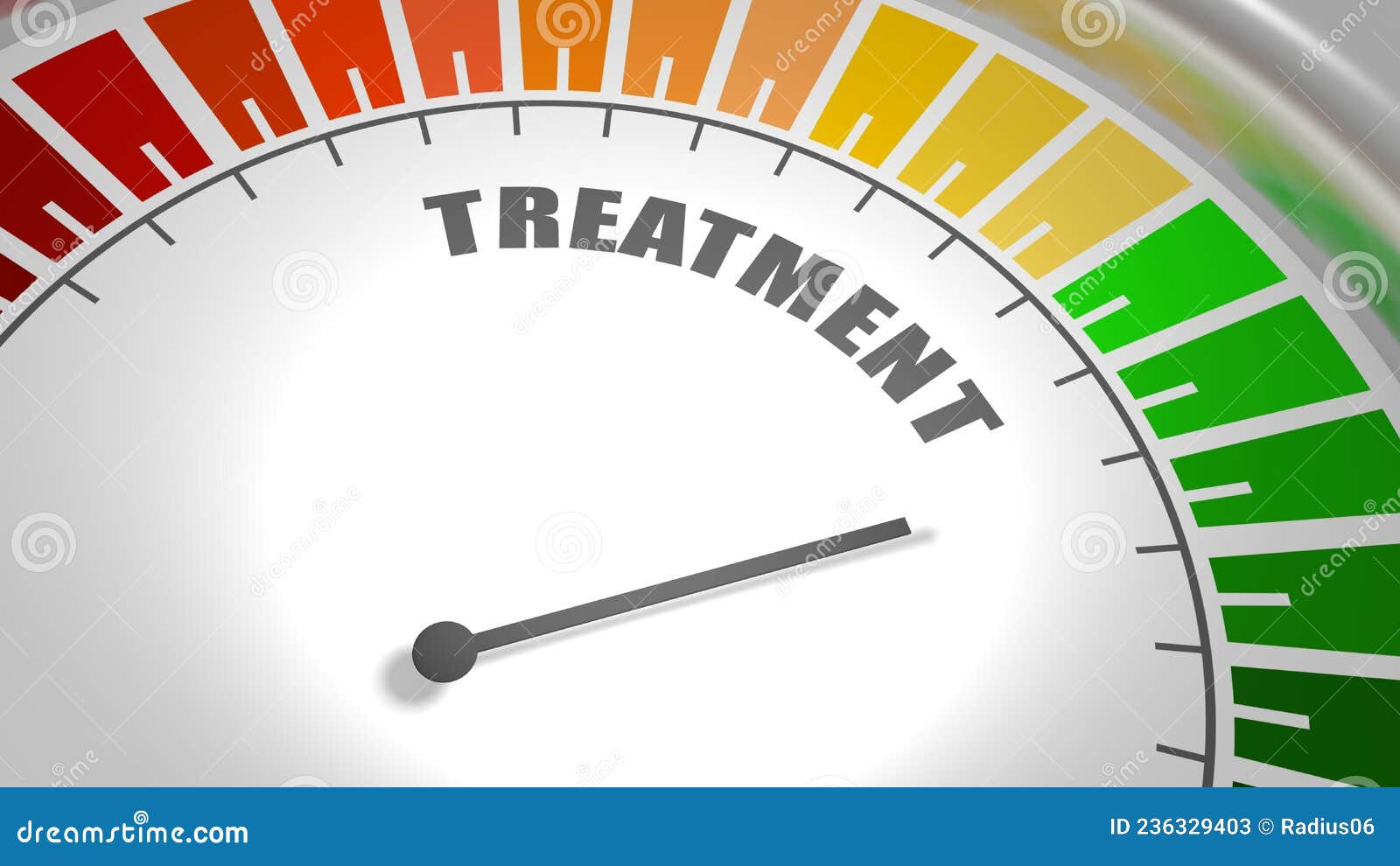 Treatment Measuring Device with Arrow and Scale. Stock Illustration