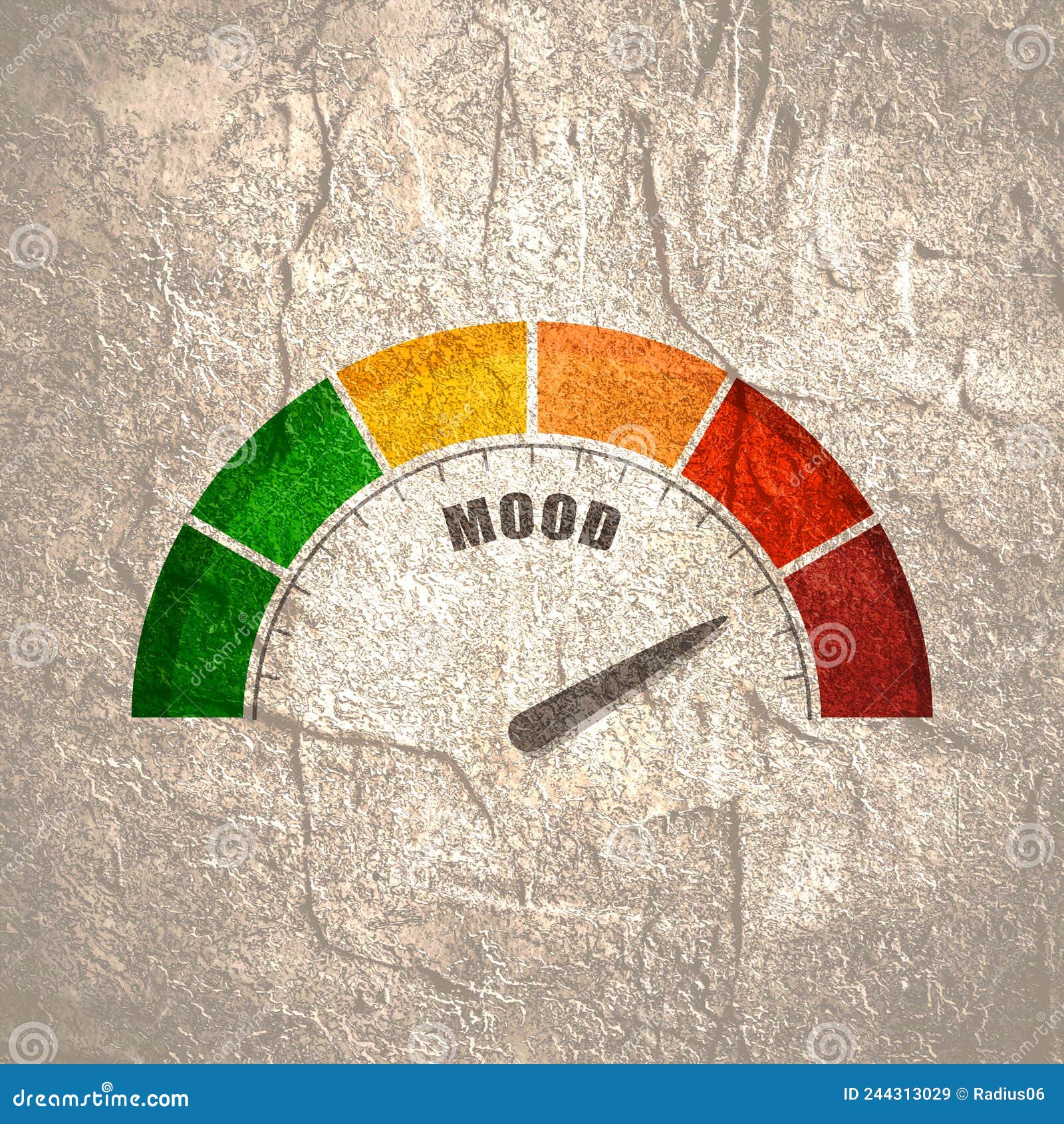Mood Measuring Device with Arrow and Scale. Stock Image Image of