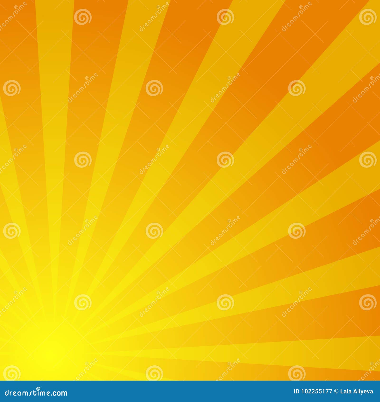 Abstract Light Yellow Sun Rays Background. Vector Stock Illustration