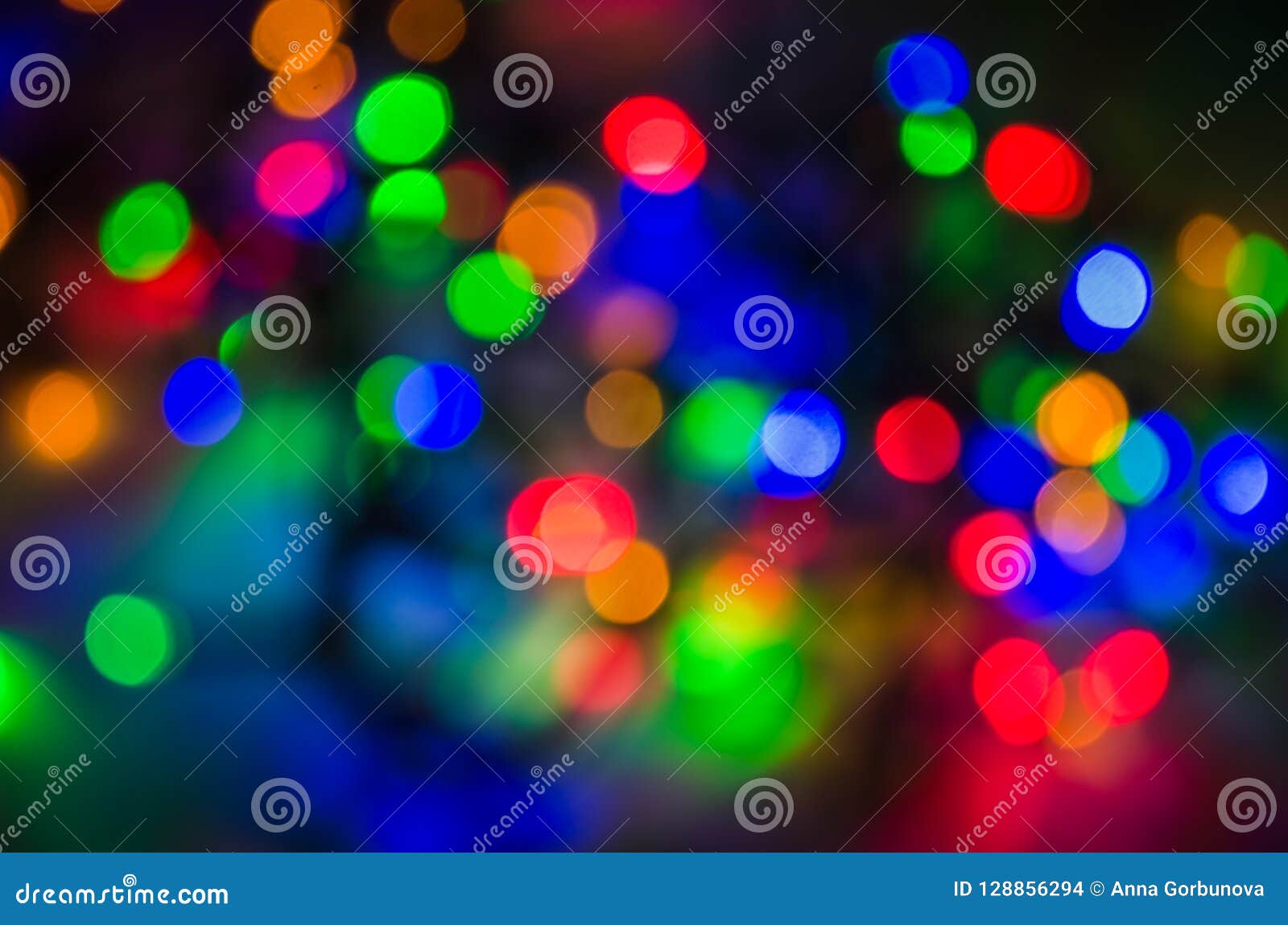 Colorful Festoon Bokeh Night Background Stock Photo - Image of effect ...