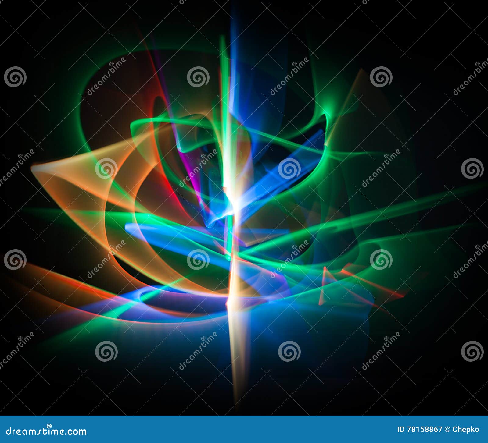 Abstract Line Motion of Different Colors, Curves Abstraction Col Stock