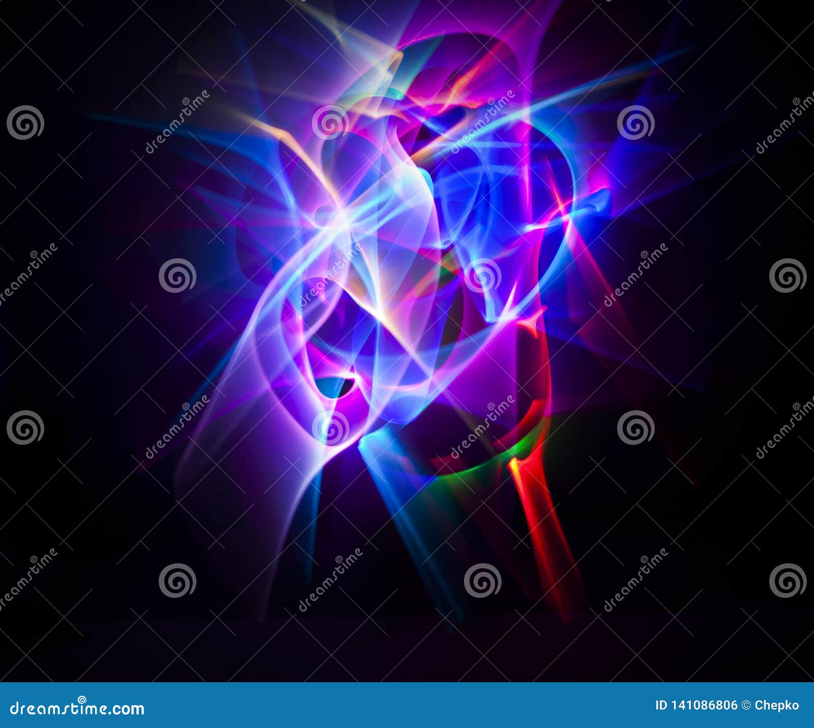 Abstract Line Motion Of Different Colors, Curves Abstraction Color