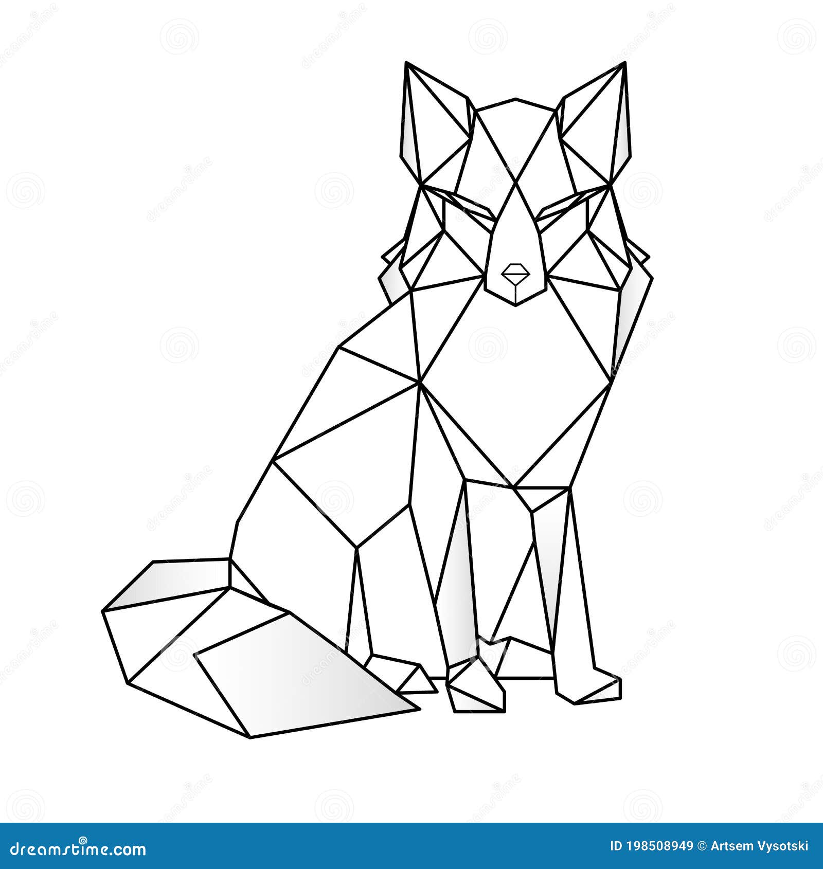 Abstract Linear Polygonal Fox. Vector. Geometric Animal Tattoo Stock  Illustration - Illustration of graphic, isolated: 198508949