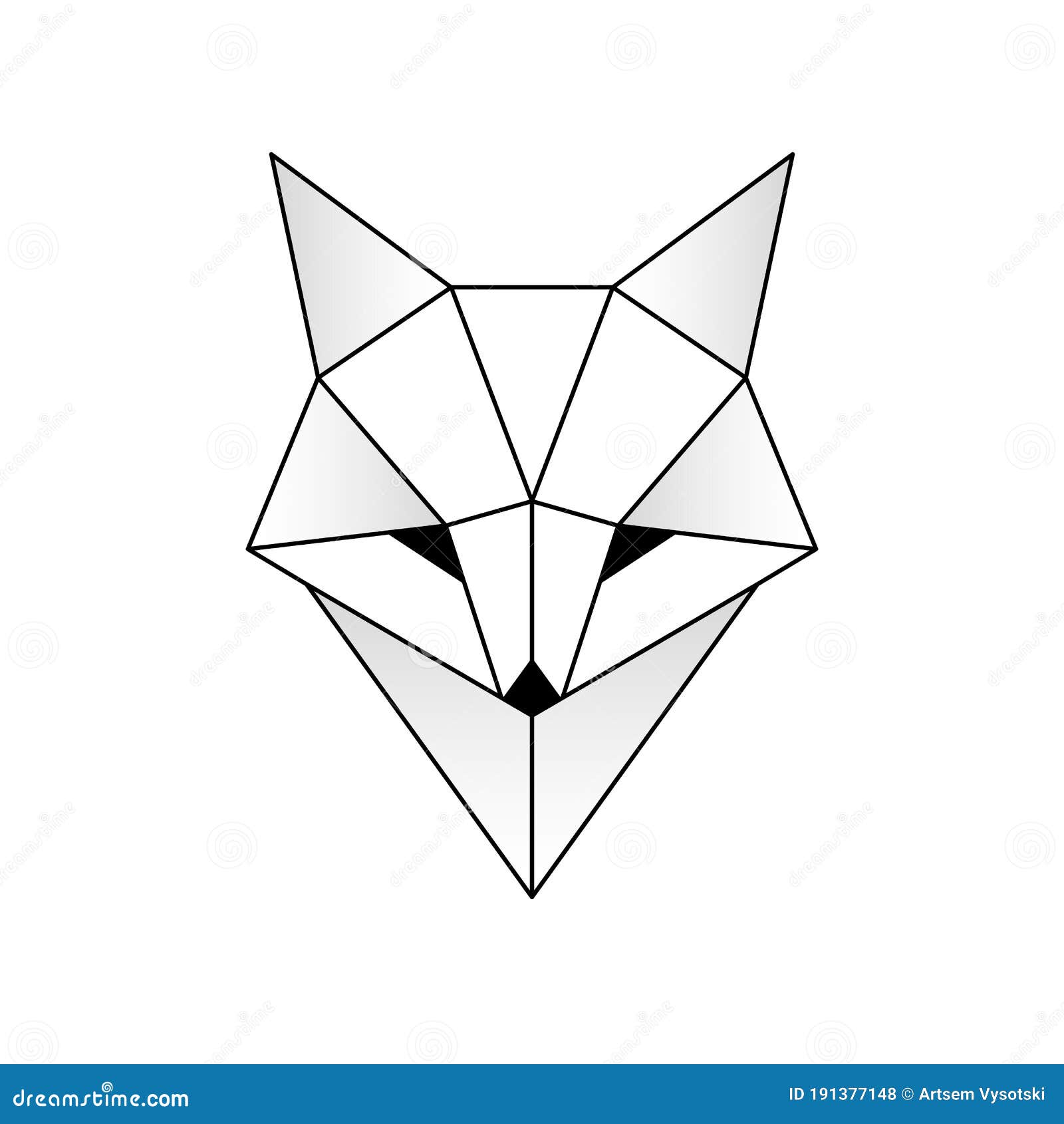 Abstract Linear Polygonal Head of a Fox. Vector. Geometric Animal Tattoo. Stock Vector - Illustration of linear, isolated: 191377148