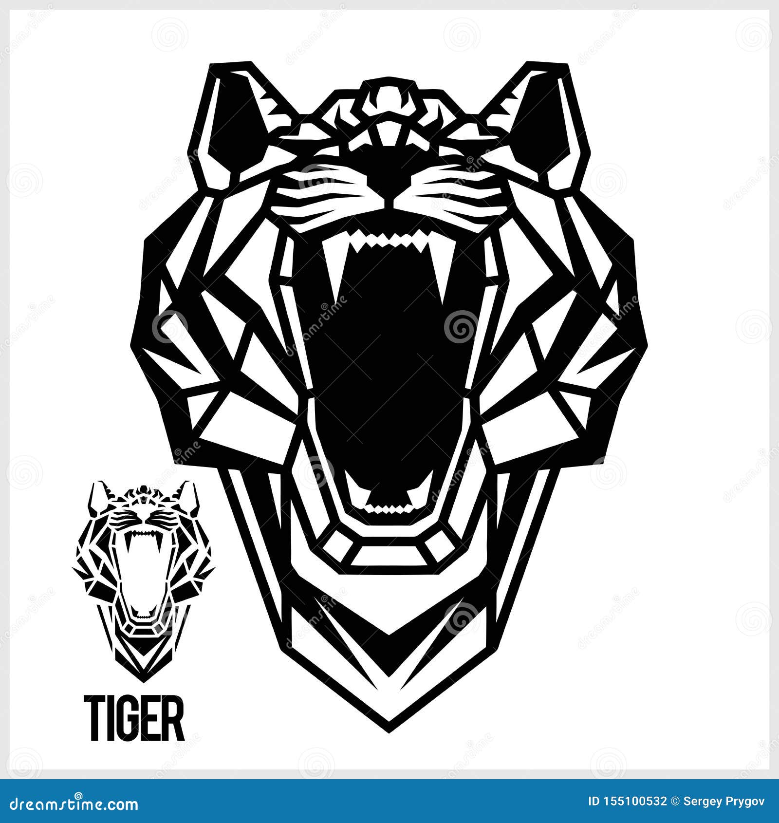 Abstract Linear Polygonal Head of a Tiger. Vector Stock Vector ...