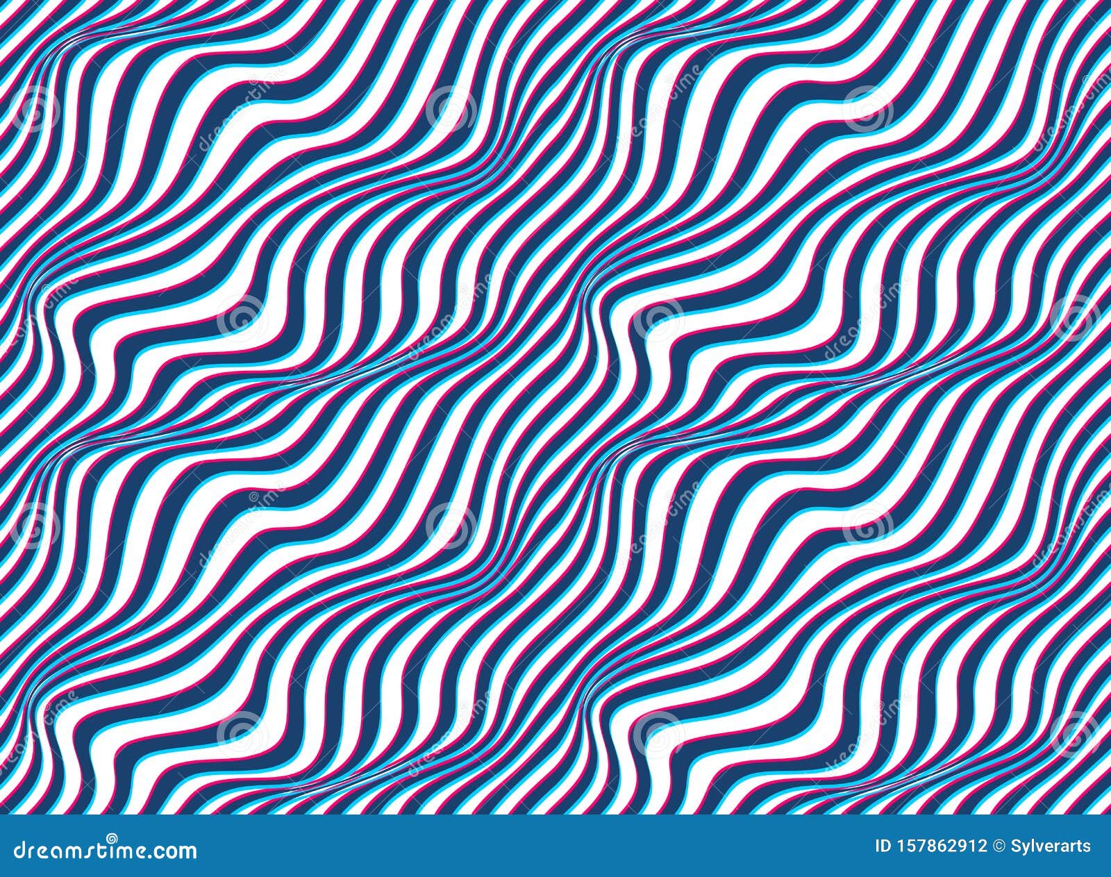 Abstract Lines Seamless Pattern with Optical Illusion, Vector ...