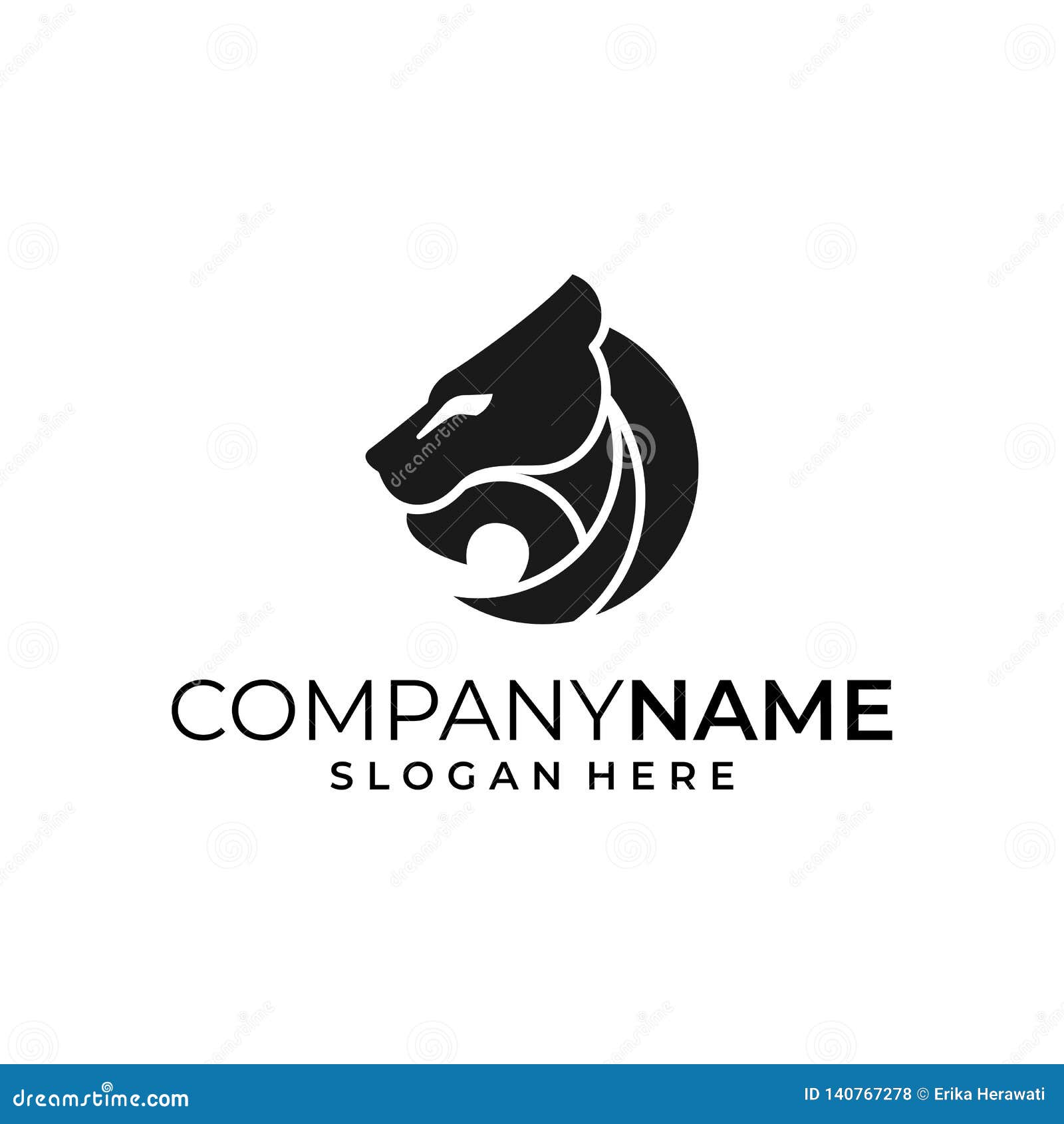 abstract lion head color black s   template